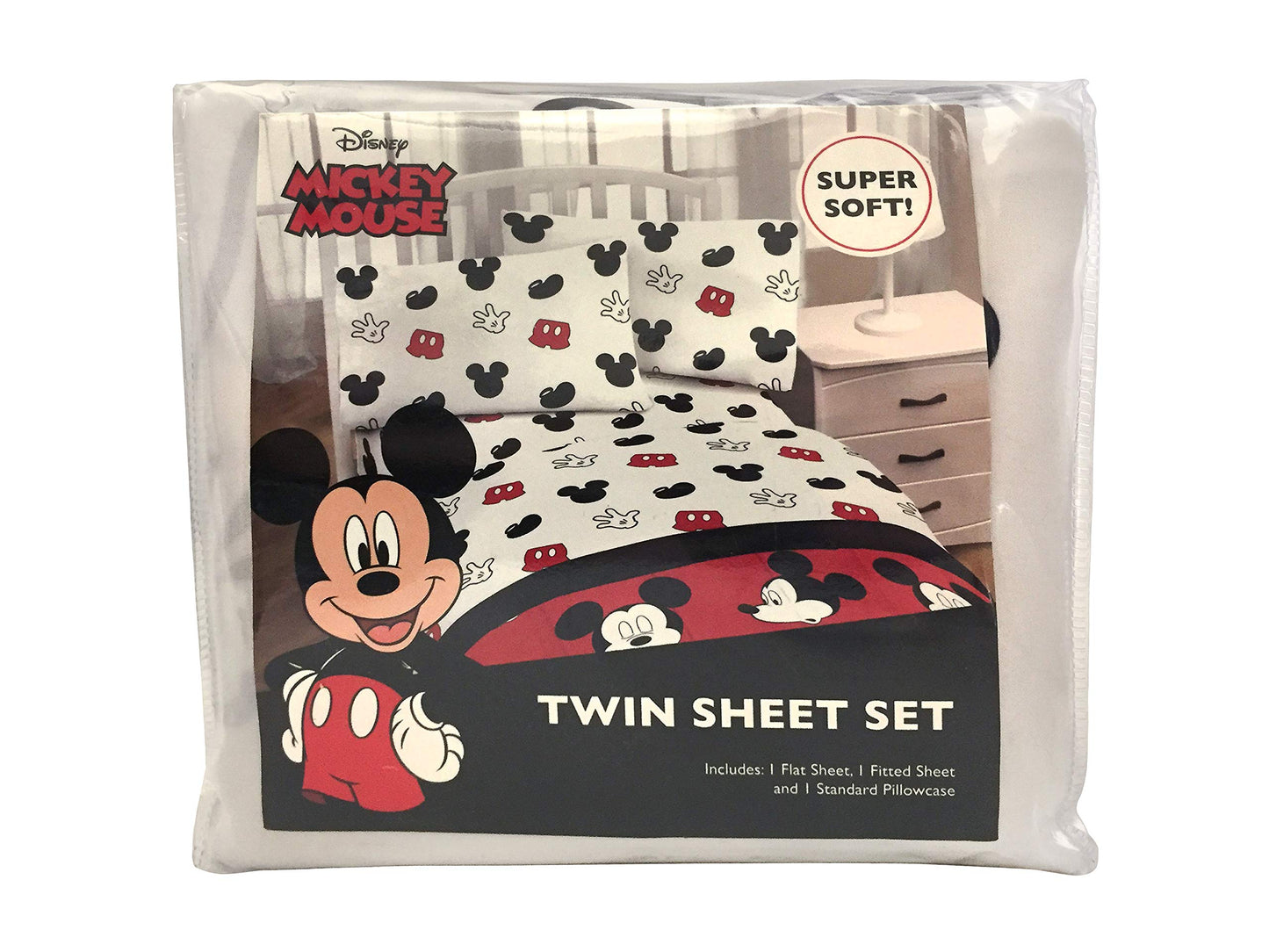 Jay Franco Disney Mickey Mouse Kids Twin Sheet Set 3 Piece - Reversible, Super Soft Brushed Microfiber, Deep Pocket, Fade Resistant, Machine Washable Kids Bedding (Official Disney Product)