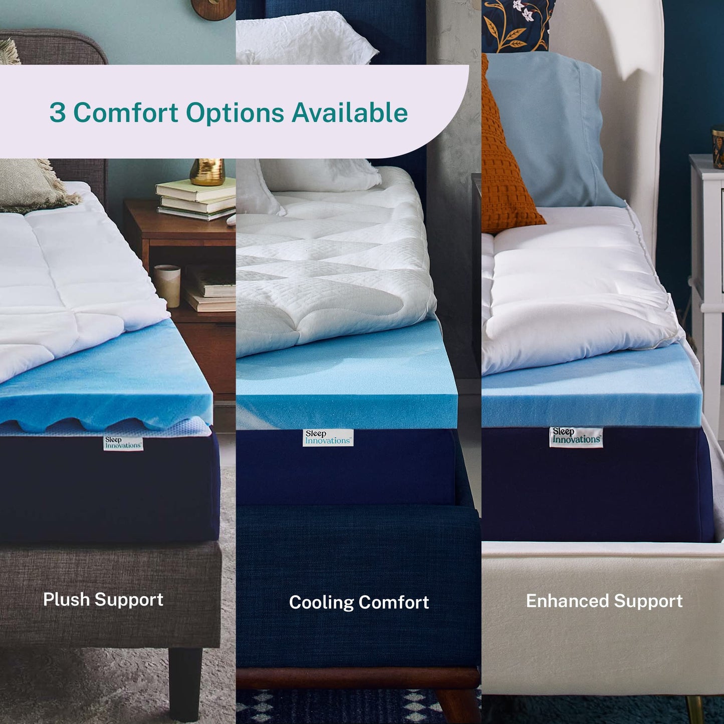 Sleep Innovations Dual Layer 4 Inch Memory Foam Mattress Topper, Twin Size, Ultra Soft Support, 3 Inch Cooling Gel Memory Foam Plus 1 Inch Fluffy Pillow Top Cover