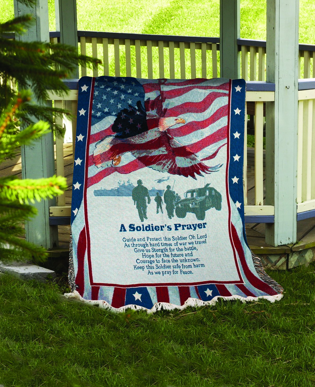 Manual Patriotic Collection 50 x 60-Inch Tapestry Throw, A Soldiers Prayer,