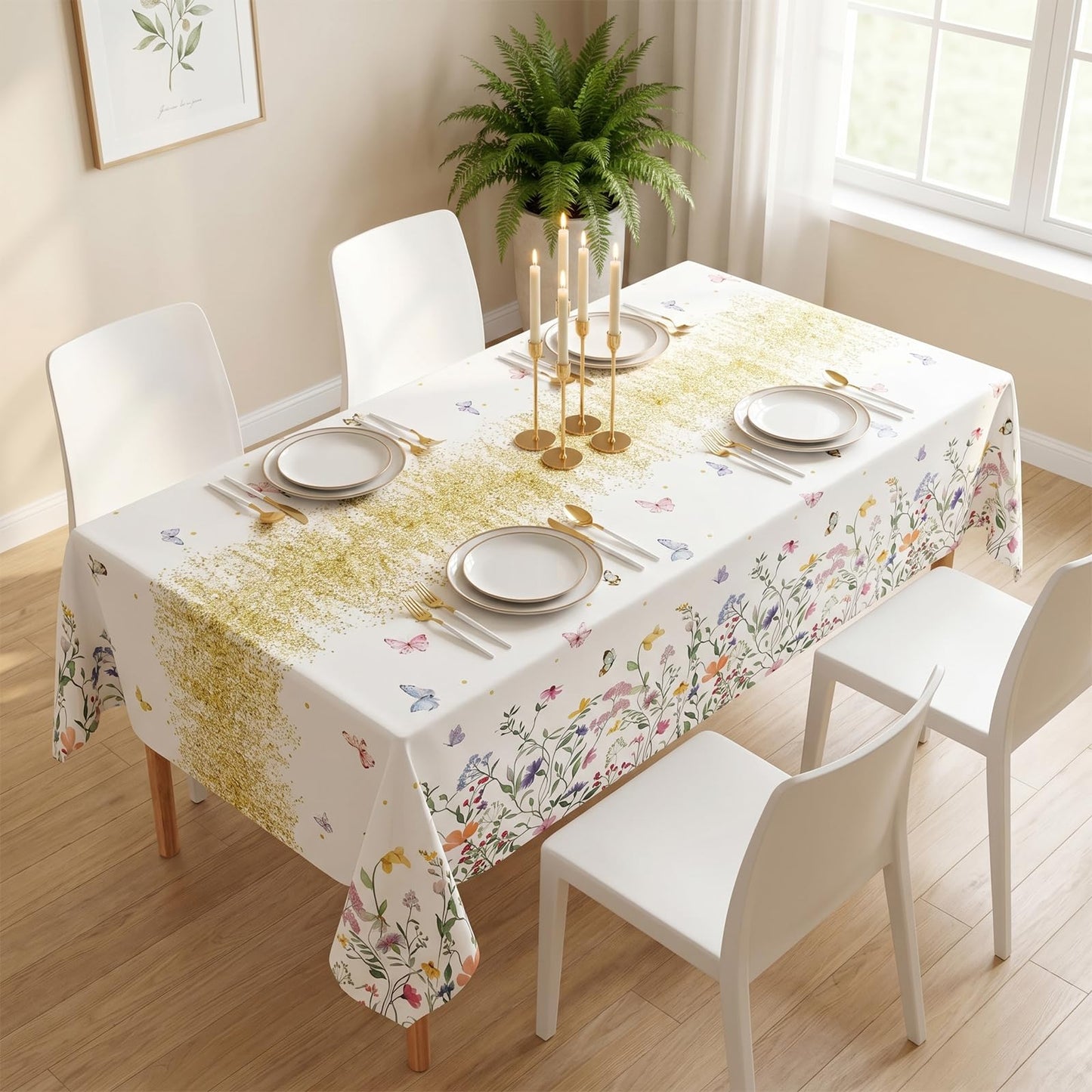 Floral Tablecloth 2 Pack Wildflower Tea Party Disposable Table Cover