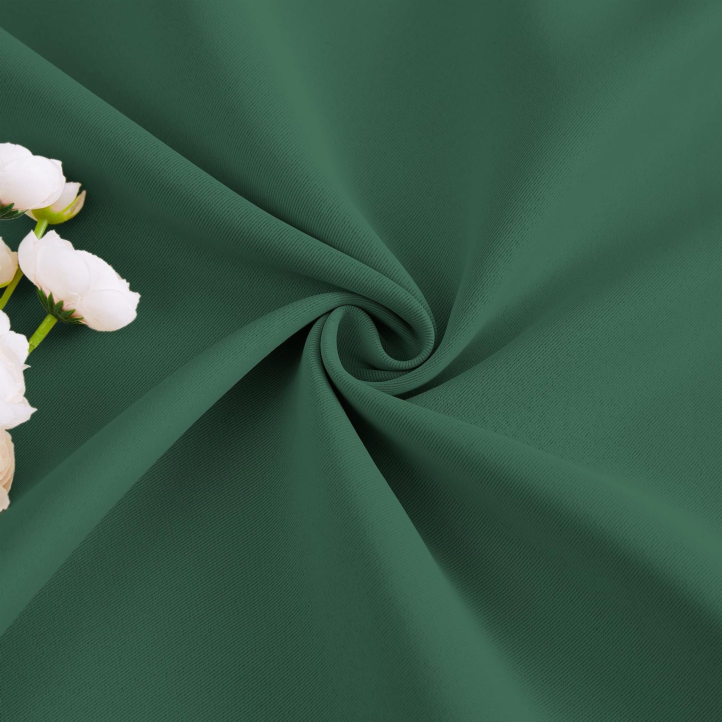 Melodieux Green Pom Pom Blackout Curtains 84 Inches Long for Bedroom, Boho Black Out Curtains 2 Panels for Living Room, Rod Pocket Kids Girls Nursery Drapes Elegant Cotton Textured, 52" W x 84" L