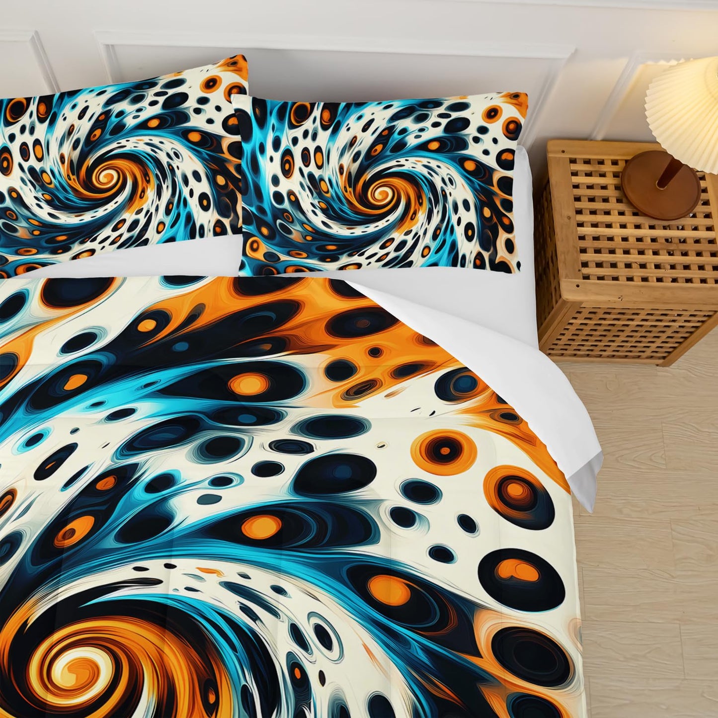 lneffble Leopard Print Geome Comforter Set Full Size,Leopard Print Bedding Set Full