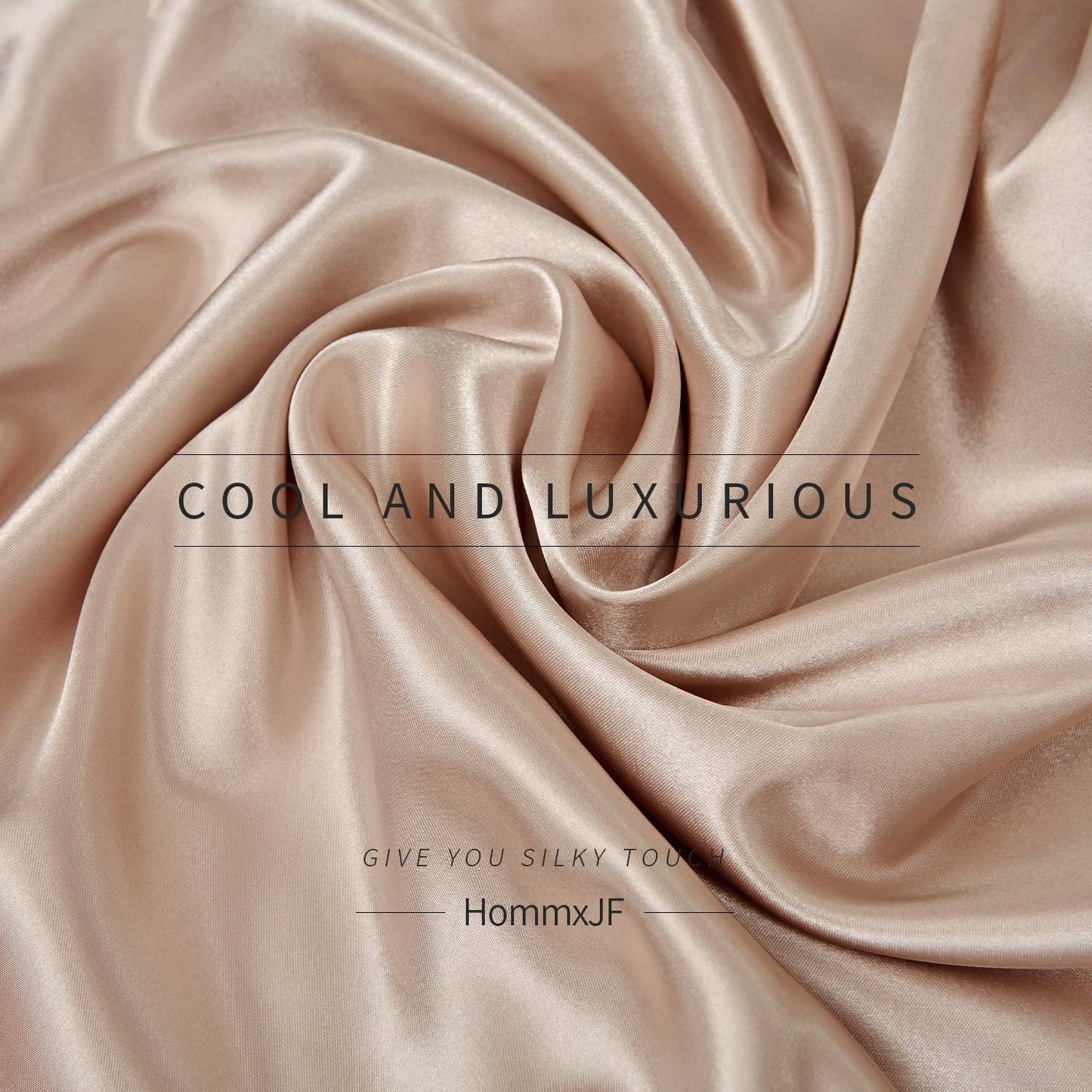NA HommxJF 4PCS Taupe Satin Sheets Full Size Taupe Silky Silk Sheets Sets Bedding Sets & Pillowcases with 1 Flat Sheet+1 Deep Pocket Fitted Sheet+2 Pillowcases