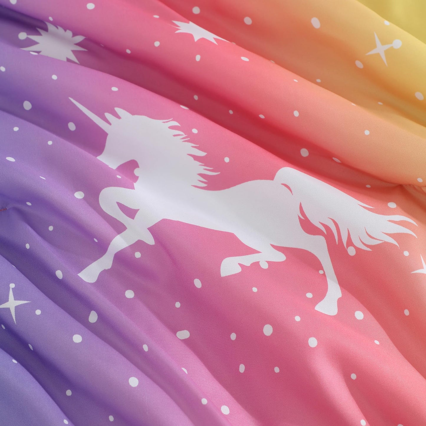 Wink Deer Full Size Comforter Set for Girls-7 Pieces Rainbow Unicorn Full Bedding Sets for Kids, Ultra Soft Bed in A Bag with Sheets