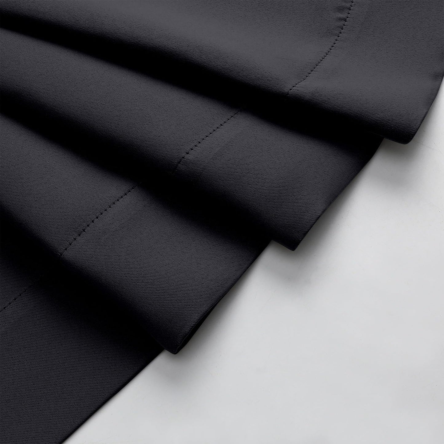 WelvetBLK Black Blackout Curtains for Bedroom Living Room 63 Inch Length 2 Panels Set, Soft Solid Room Darkening Thermal Insulated Window Treatments, Rod Pocket Dining Room Curtains, Black, 40"Wx63"L