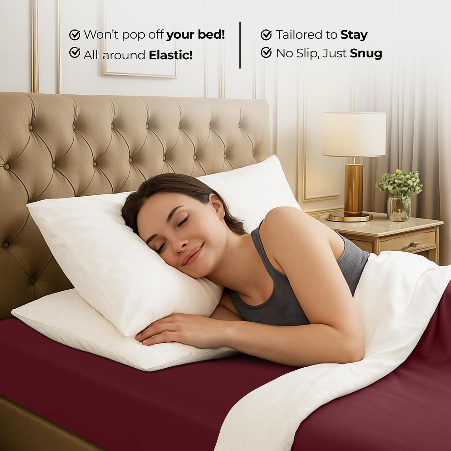 Utopia Bedding Full Fitted Sheet - Bottom Sheet - Deep Pocket - Soft Microfiber - Shrinkage and Fade Resistant - Easy Care -1 Fitted Sheet Only (Red Burgundy)