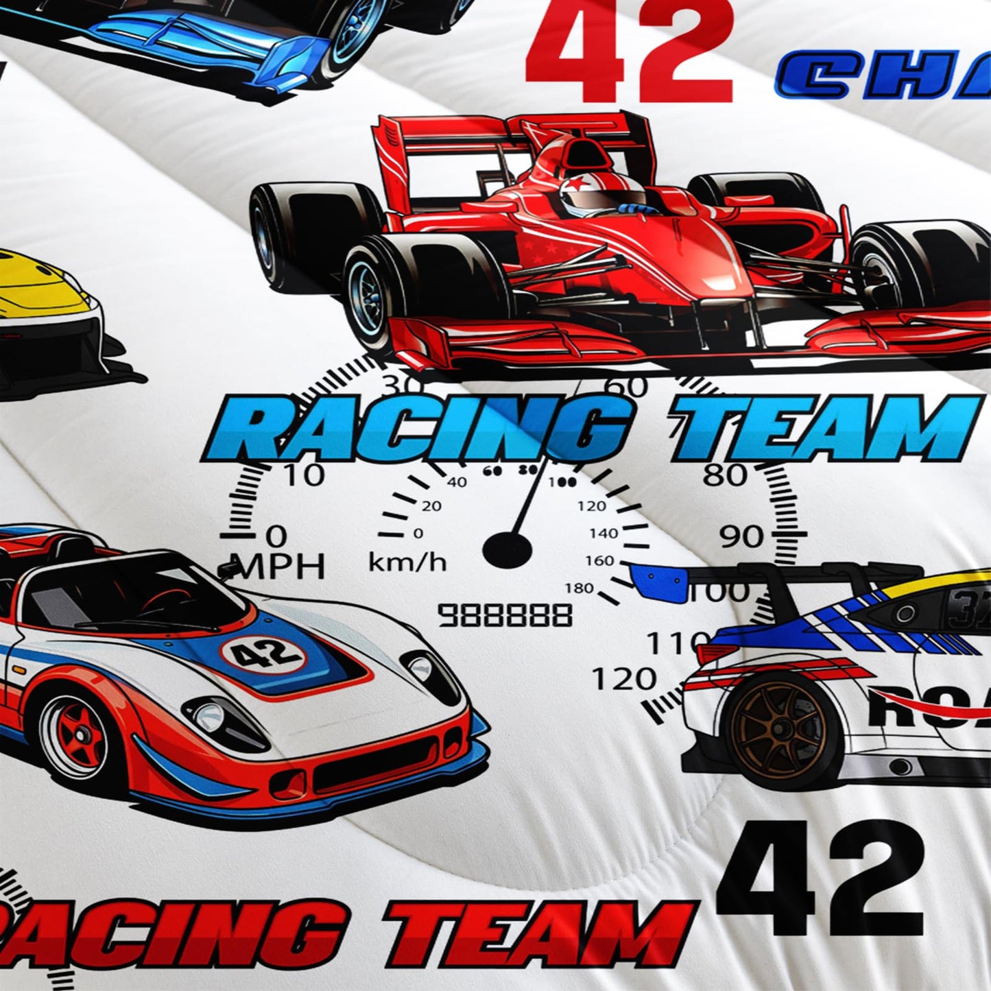 lneffble Race Car Themed Comforter Set Twin for Boys,Race Car Bedding Twin Bed Set,Kids Race Car Bedroom Decor with 1 Comforter with 2 Pillow Case