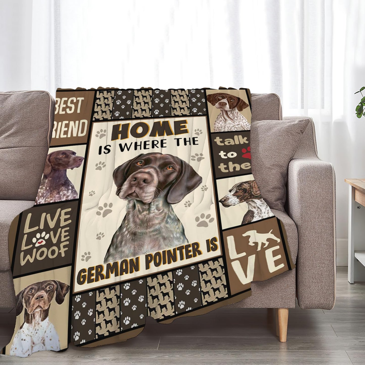 Tijuboni German Shorthaired Pointer Throw Blanket Dog Gifts for Girls Boys Women Men Kids Adults Soft Flannel Fleece Blanket for Couch Sofa Bed Home Decor 40"x50"