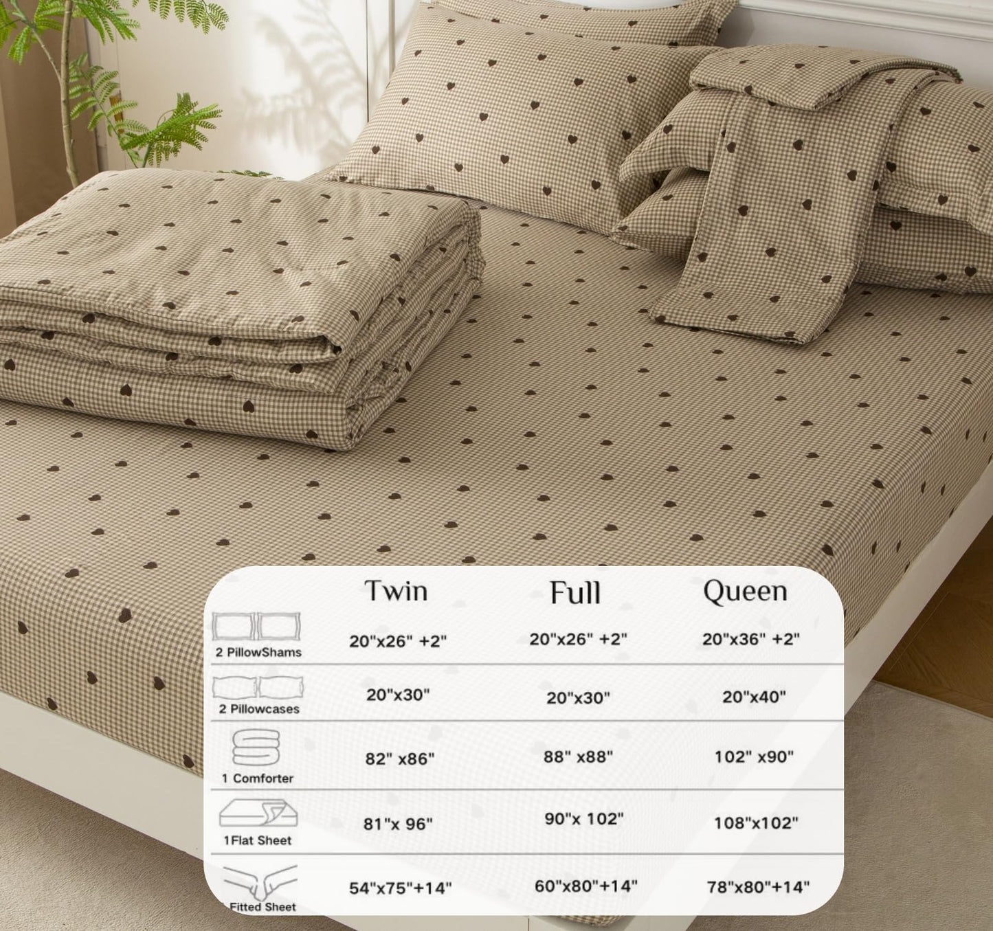 SDY 7 Piece Plaid Comforter and Sheet Set,Twin Size Gingham Bedding Set,Super Soft Microfiber with 1*Comforter,1* Flat Sheet, 1*Fitted Sheet,2*Pillowcases and 2*PillowcaseShams for Man Woman Adult
