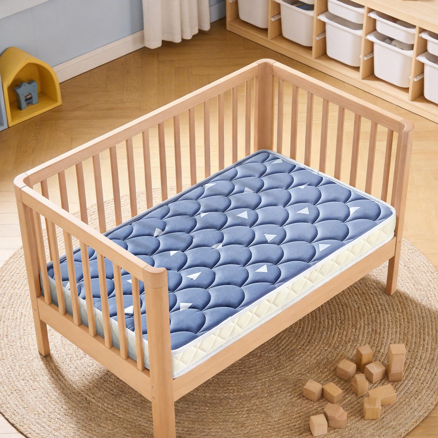 Mini Crib Mattress 38" x 24" x 4"- Firm Support and Comfort Premium Foam,Noiseless and Odorless,Hypoallergenic Mini Crib Mattress,Fits Mini and Portable Cribs,Dual Sided with Soft Breathable Fabric
