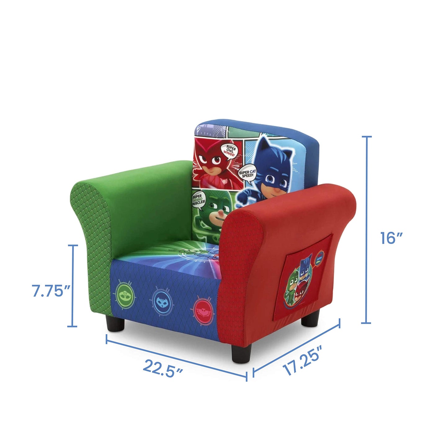 Delta Children Colorful Kids Upholstered Chair, Pj Masks