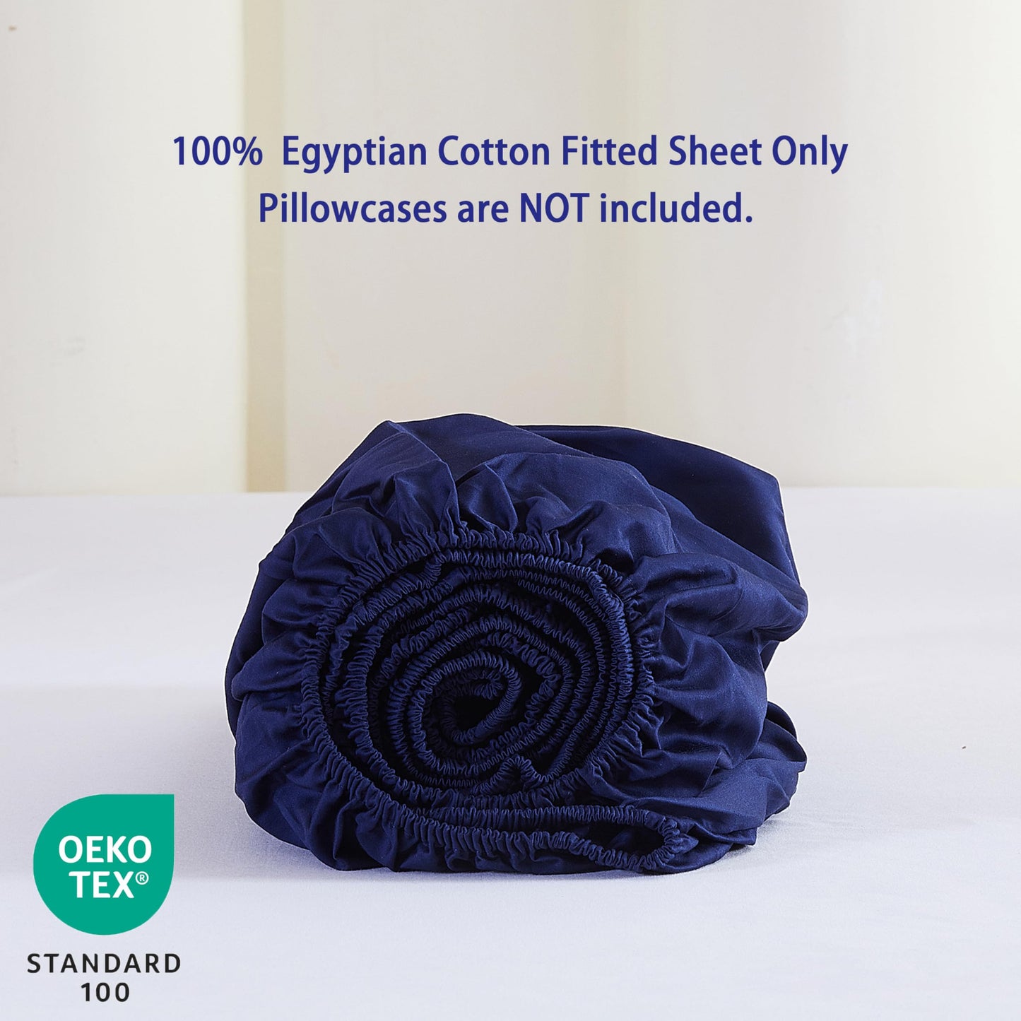 2 Pack Queen Fitted Sheets Only, 100% Egyptian Cotton, Super Soft 600 Thread Count Sateen, 16" Deep Pocket Bottom Sheets, Breathable Hotel Quality, Durable All-Around Elastic, Navy