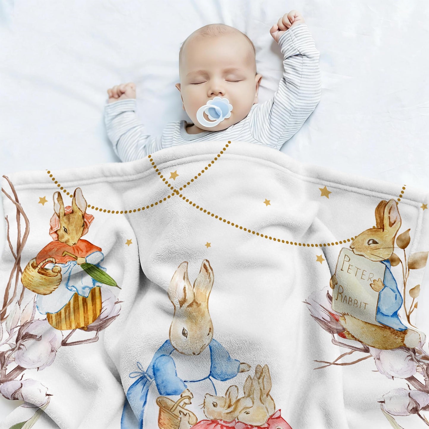 Lcyawer Personalized Blanket with Name, Customized Easter Birthday Gifts for Baby, Flannel Throw Blankets for Boys Girls, Personalized Baby Gifts for Infant Newborn Shower, Printed in USA