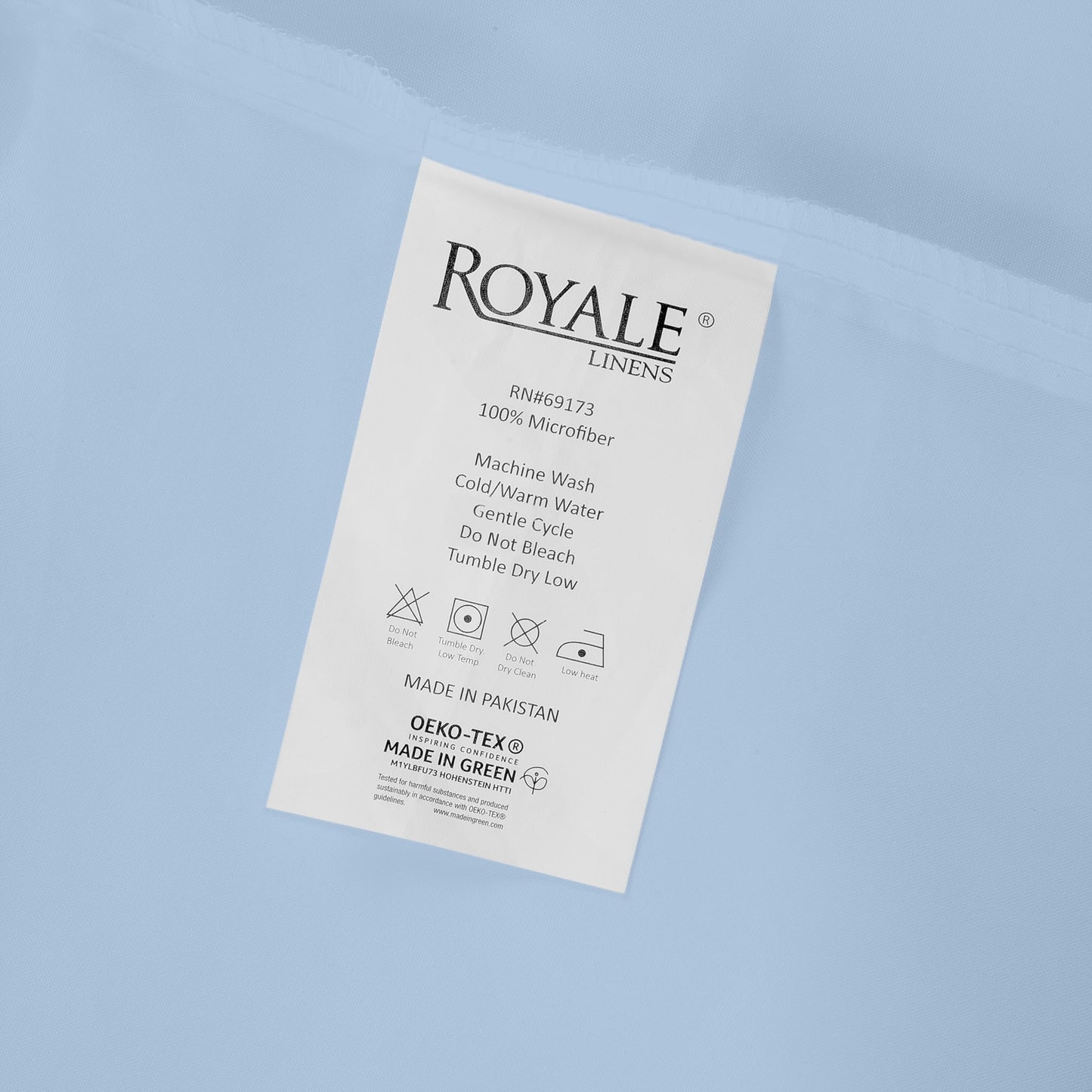 Royale Linens King Flat Sheet - Ultra Soft Brushed 1800 Microfiber Flat Sheets Only - Wrinkle Free & Stain Resistant - Hotel Quality Top Sheet for Bed (King, Lake Blue)
