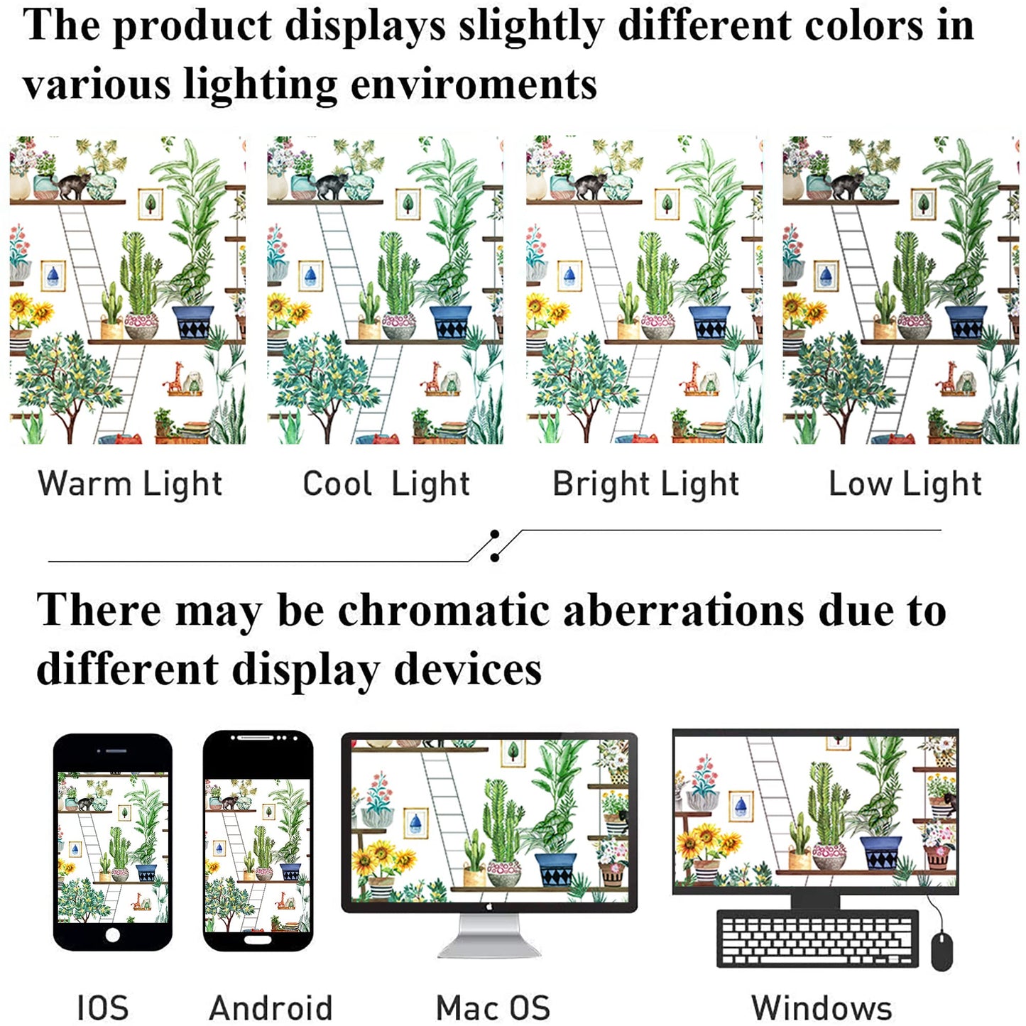 HMS Happy Memories Bohemian Plant Boho Floral Print Shower Curtain, Polyester Fabric Cloth for Bathroom Decor 72×72 Inch Standard Size with 12 Hooks, Also as Room Divider (Thicken 1)