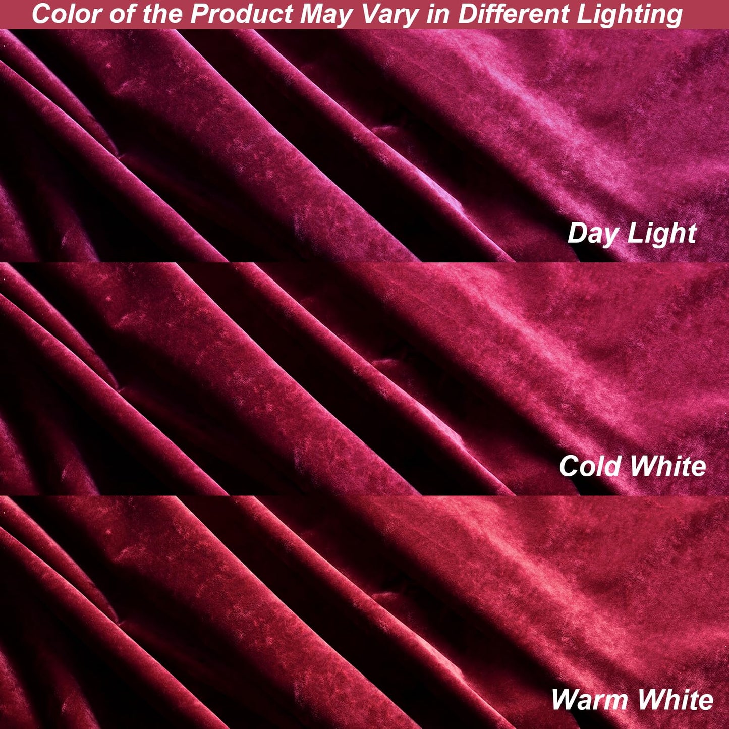 TAMGHO Crushed Velvet Shower Curtain, Marron Red, 72 x 72