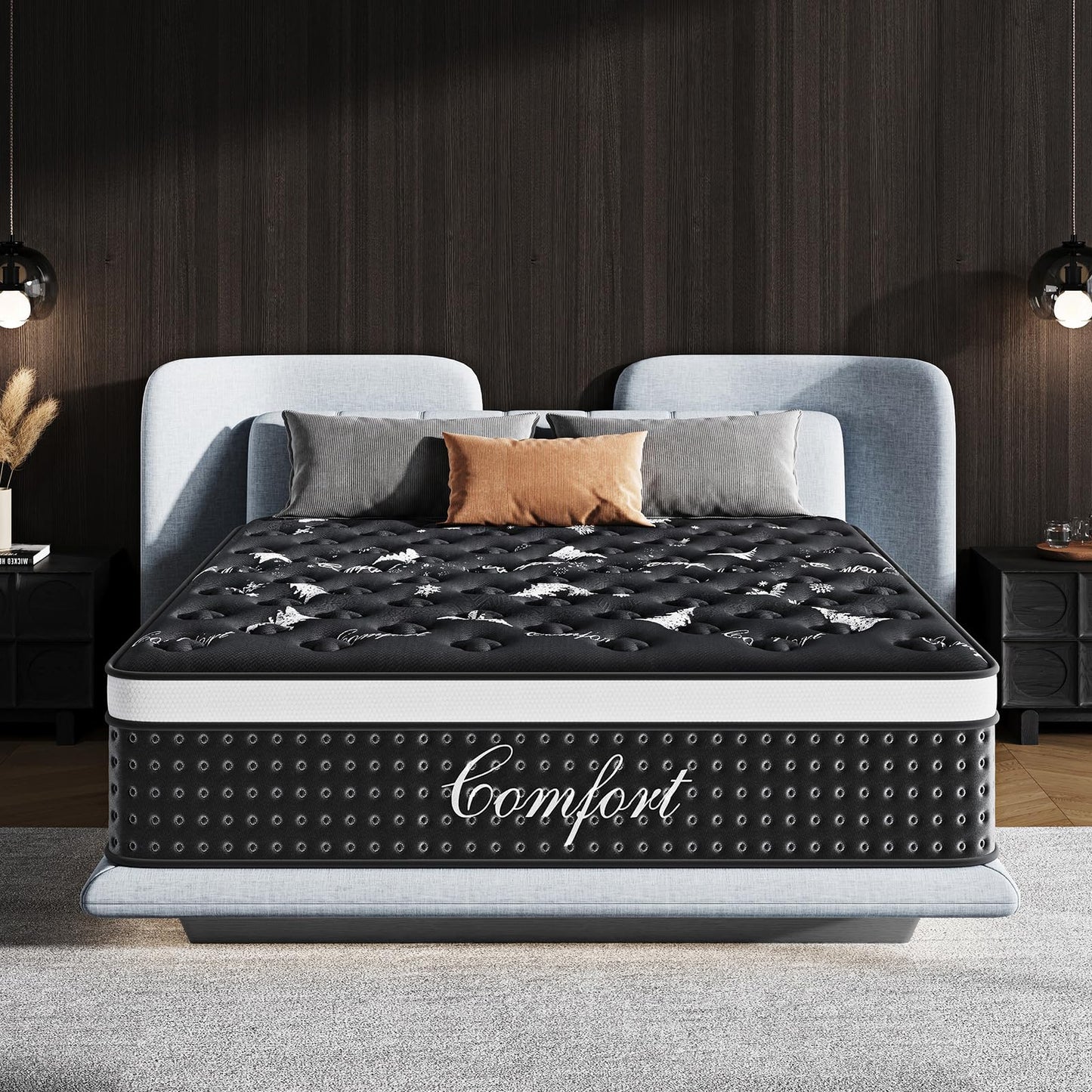 Twin Mattress, 12 Inch Twin Size Mattress in a Box, with Cooling Memory Foam & Pocket Springs, Extra Firm Feel Mattresses, Pressure Relief & Motion Isolation, CertiPUR-US Certified, 75"L x 39"W