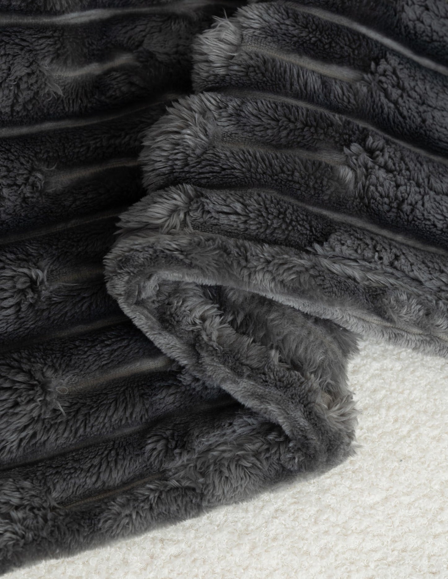 ATMOSURELY Ultra Soft Cozy Black Knot Texture Fleece Throw Blanket for Couch Lightweight Fluffy Striped Flannel Blanket All Season for Sofa Bed Camping Travel 50x60 Inches (Black, Throw)