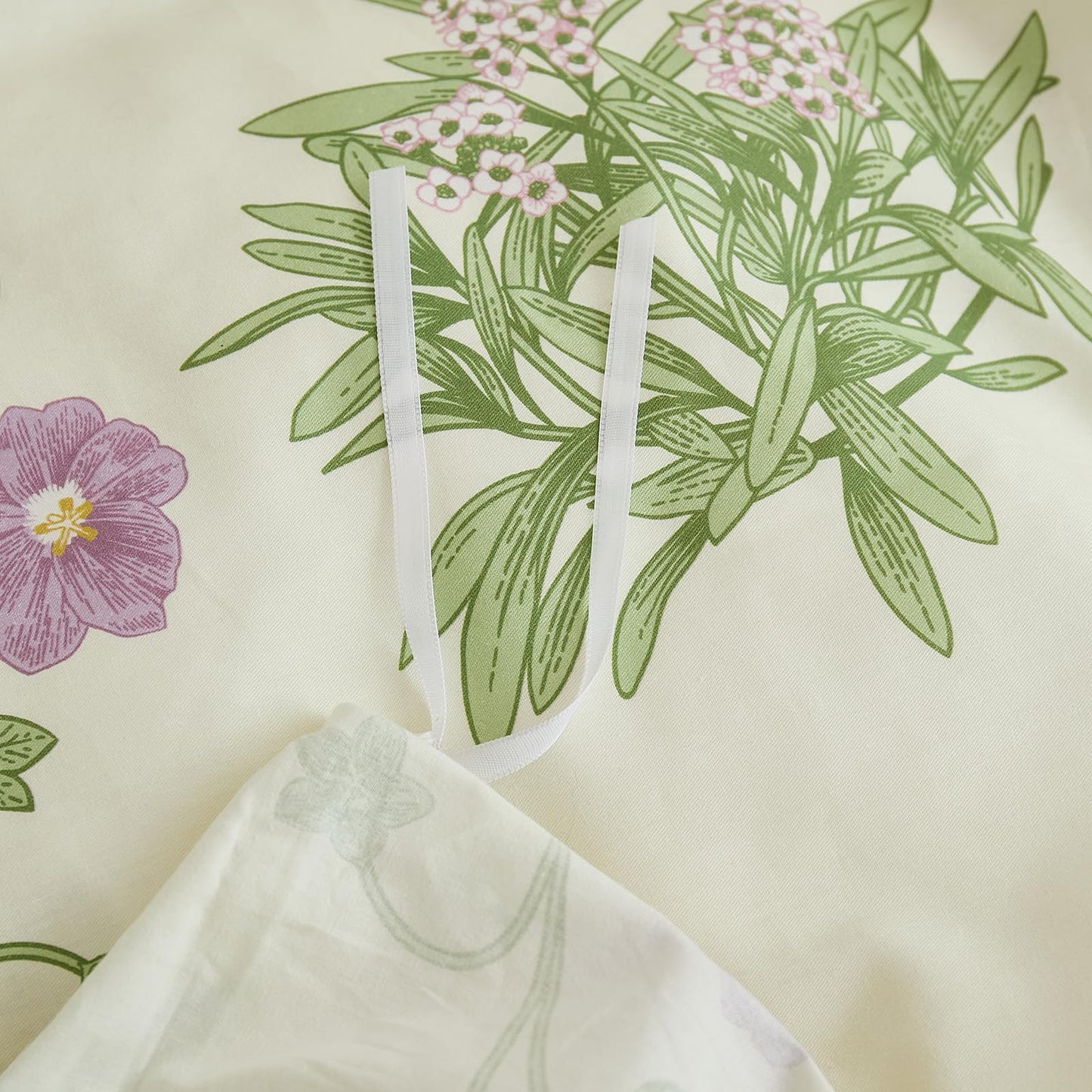 Cozaline 100% Cotton Duvet Cover King Size – Botanical Garden Print, Green Floral Duvet Cover Set with Zipper Closure, 3-Piece Soft Breathable Natural Cotton Bedding Set for All Seasons