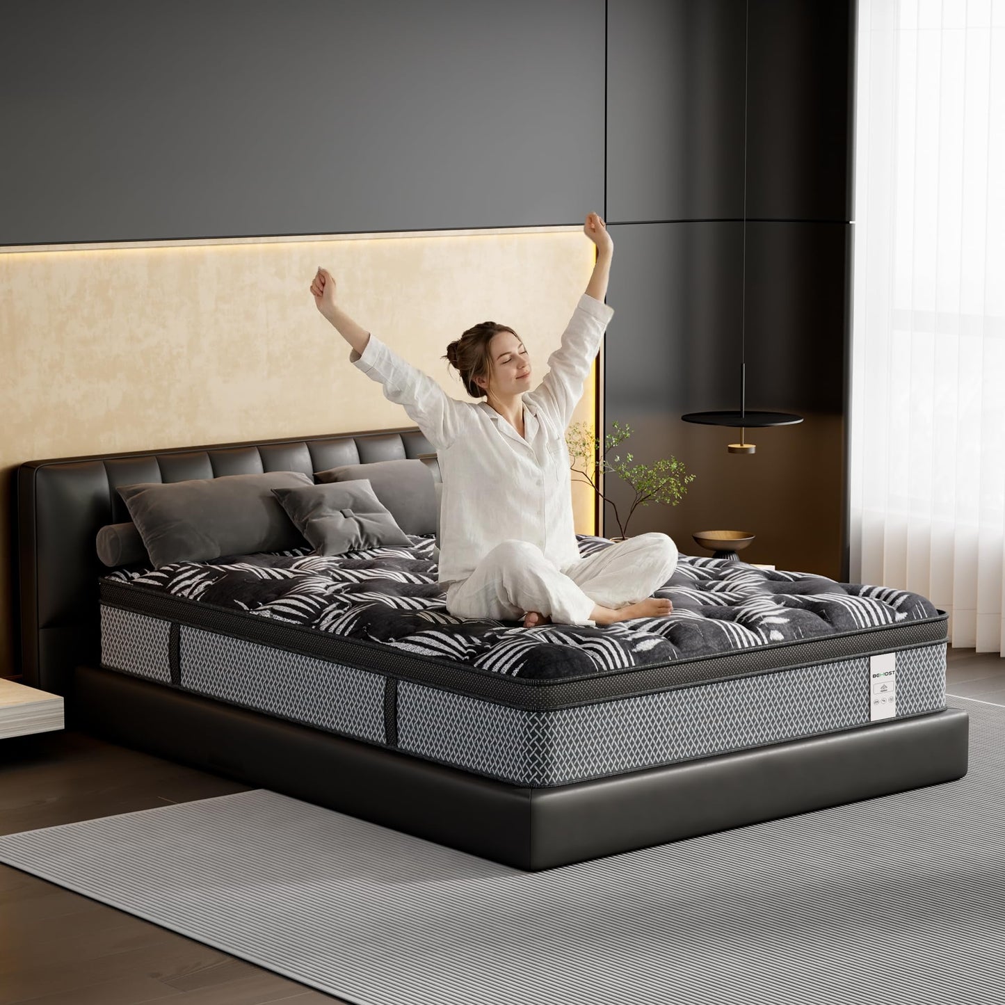 Behost 10 Inch Twin Mattress, Hybrid Mattresses in a Box with Pocket Springs & Gel Memory Foam, Medium Firm Breathable Bed Mattress with Edge Support & Motion Isolation, CertiPUR-US Certified