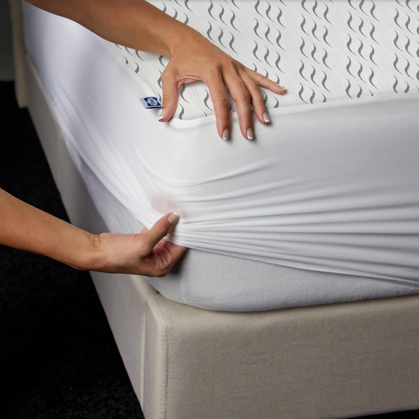 Sealy Flex Charcoal Mattress Cover Protector, King- PerfectGrip Stretch Sidewalls Fitted, Waterproof