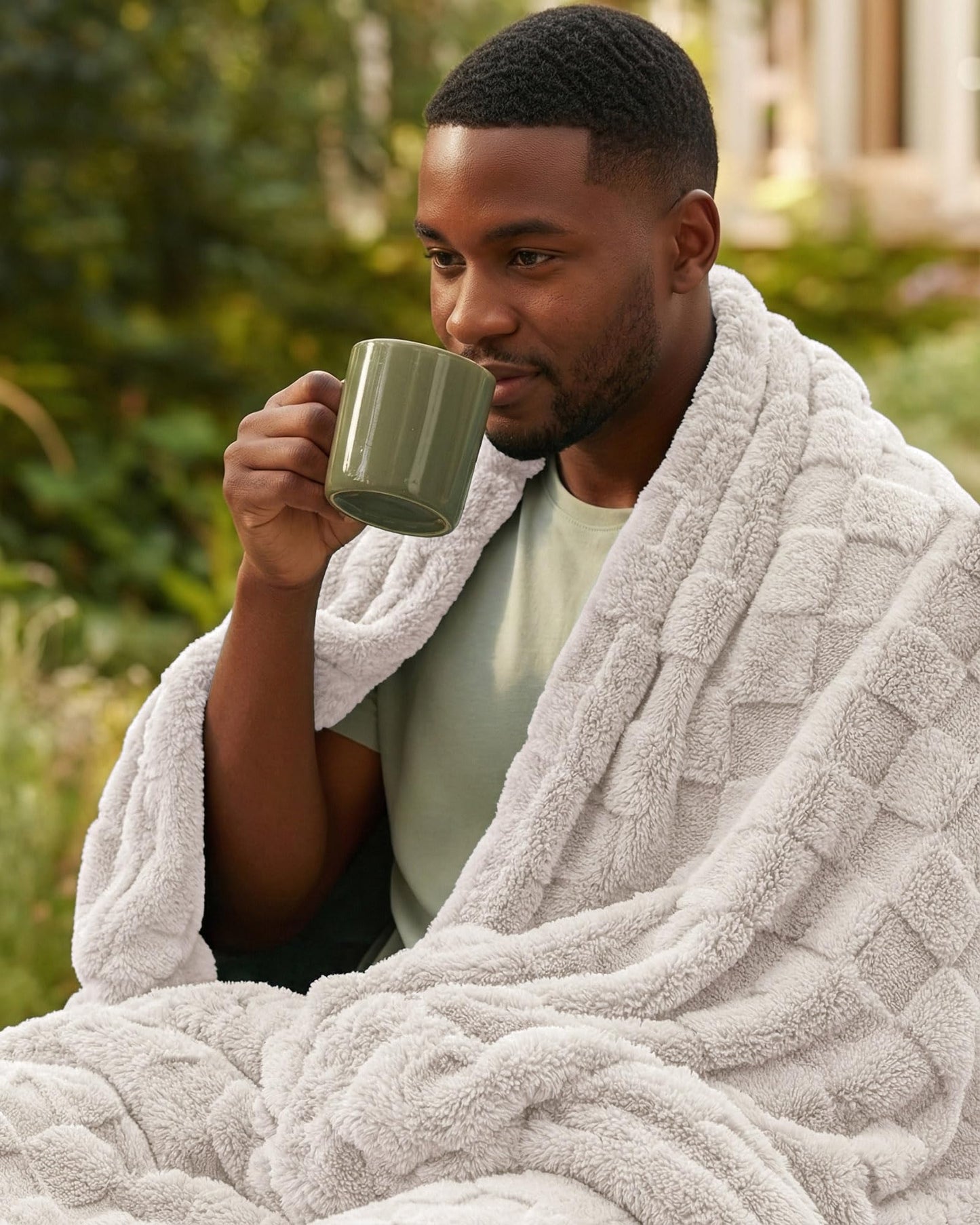 Utopia Bedding Linen Checkered Fleece Throw Blanket for Couch, Sofa, Soft Plush Cozy Blanket for Women and Men Home Decor, Ultra Comfy Travel-Friendly Throws, 50x60 Inches