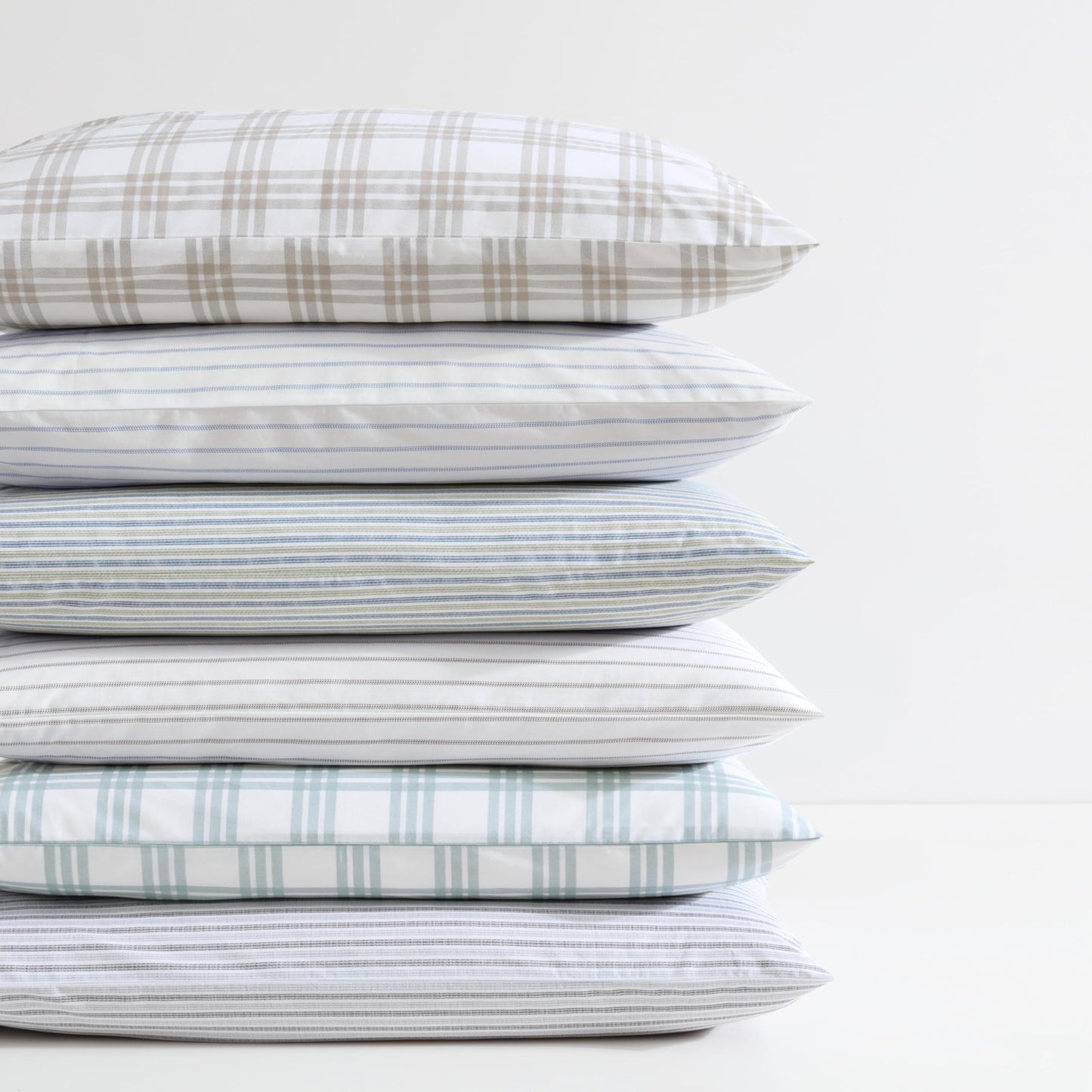 Eddie Bauer - Twin Sheet Set, Cotton Percale Bedding Set, Super Soft and Bedding Set, Oeko-Tex Certified (Basic Plaid Beige, Twin)