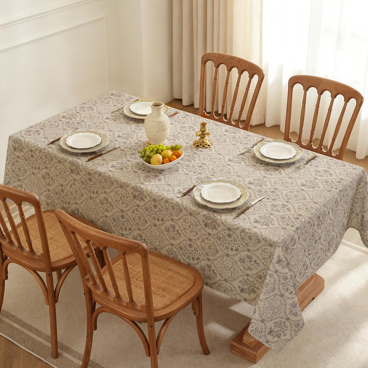 SASTYBALE Rectangle Tablecloth, Flax, 52"x70"