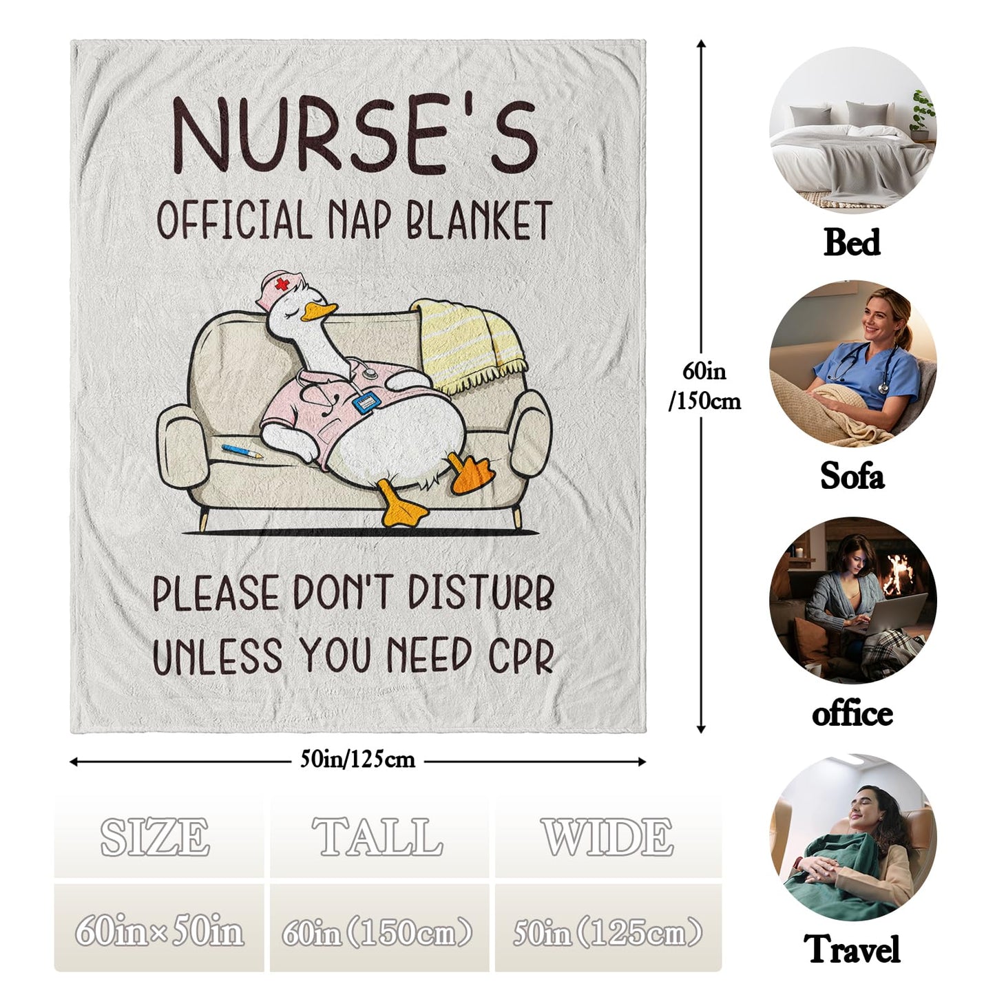 Bariceneth Nurses Week Gifts Blanket 50" X 60", Nurse Gifts for Women, Gifts for Nurses, Nurse Appreciation/Week/Day Gifts 2026, LPN RN Nursing Student Graduation Birthday Present