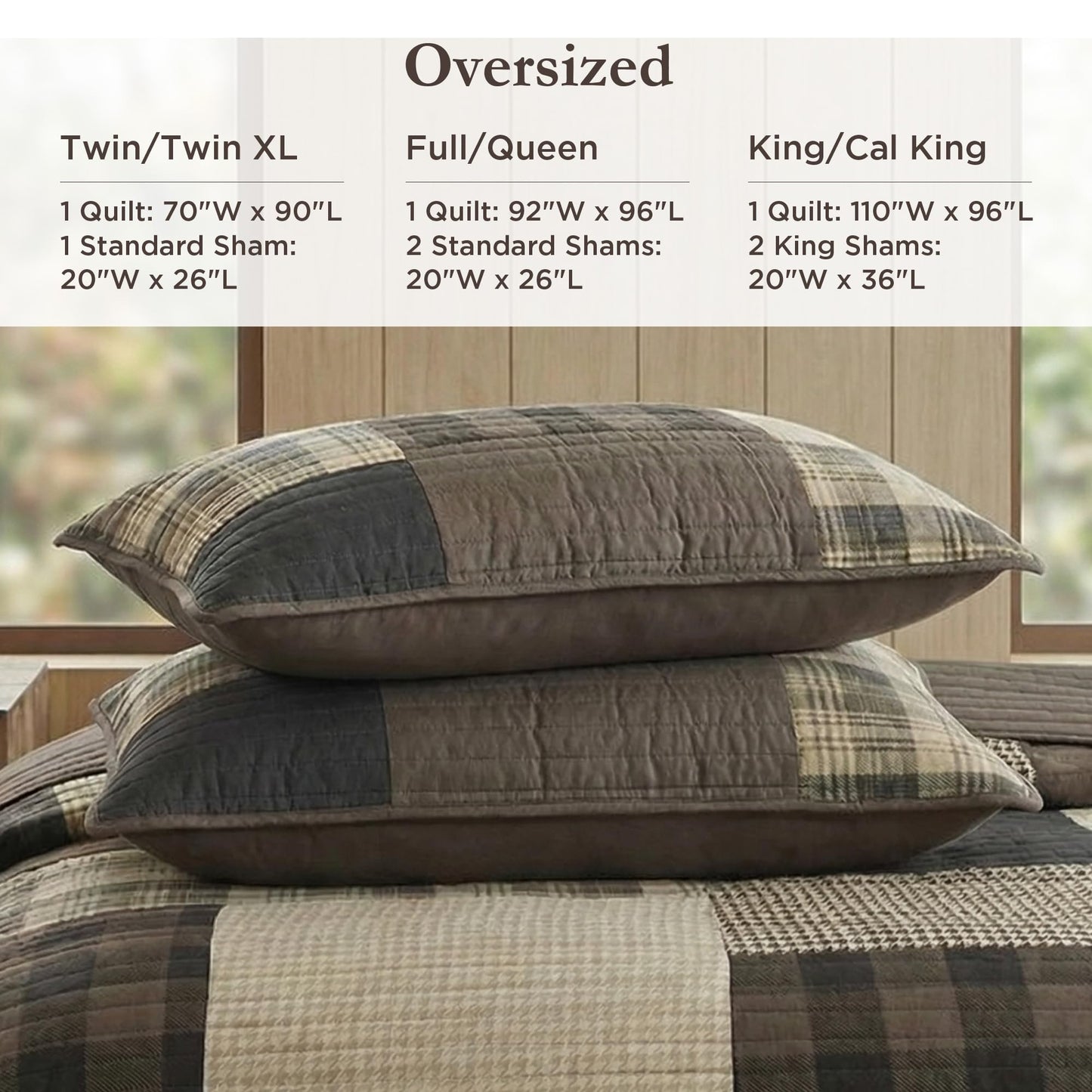 Woolrich Quilt Set Queen, Southwestern Aztec Bedding, Reversible Lightweight Bedspread, Oversized Rustic Cabin Quilt Set, Western Farmhouse Bedding with Matching Shams, Black