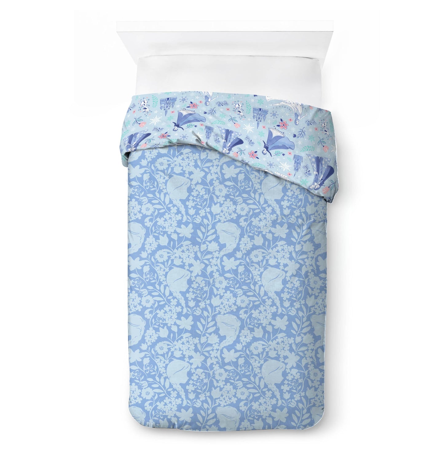Jay Franco Kids Duvet Cover Set with Sham & Pillowcase – Ultra-Soft Bedding for Room Decor, Cover ONLY Comforter NOT Included, Blue - Frozen, 2 Piece Twin
