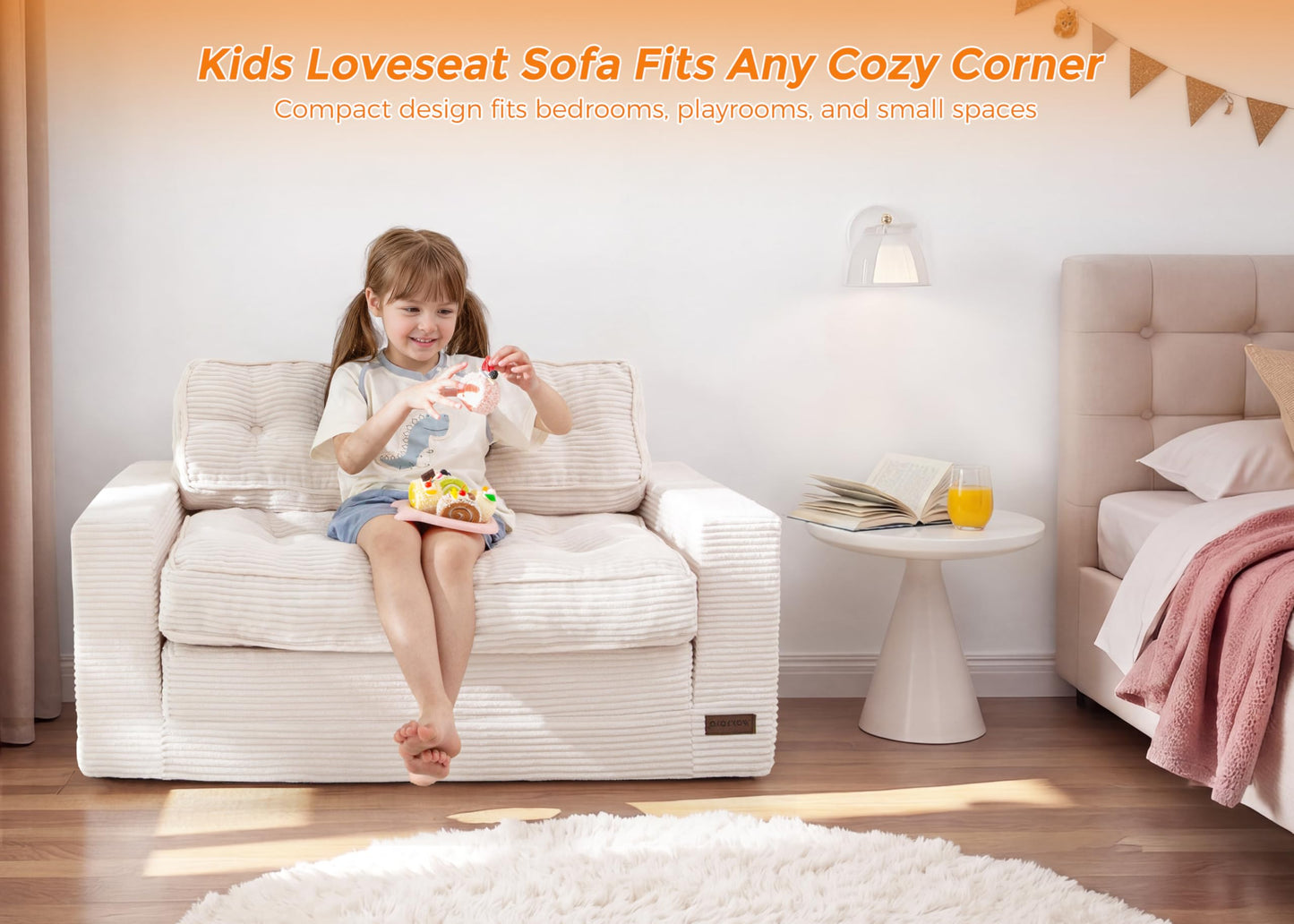 MAXYOYO Convertible Sofa Bed for Boys and Girls, Floor Kids Bean Bag Chair