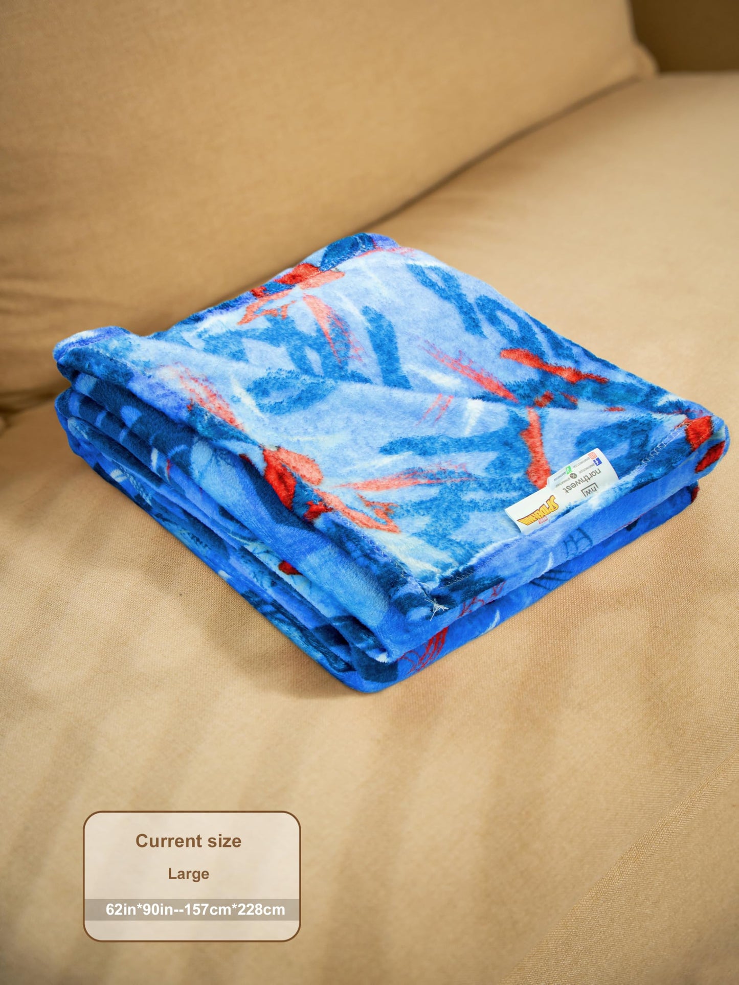 Northwest Disney Marvel Spiderman Plush Throw Blanket, Oversized 62" x 90" Silk Touch Soft Fleece Blanket for Kids & Adults, Officially Licensed