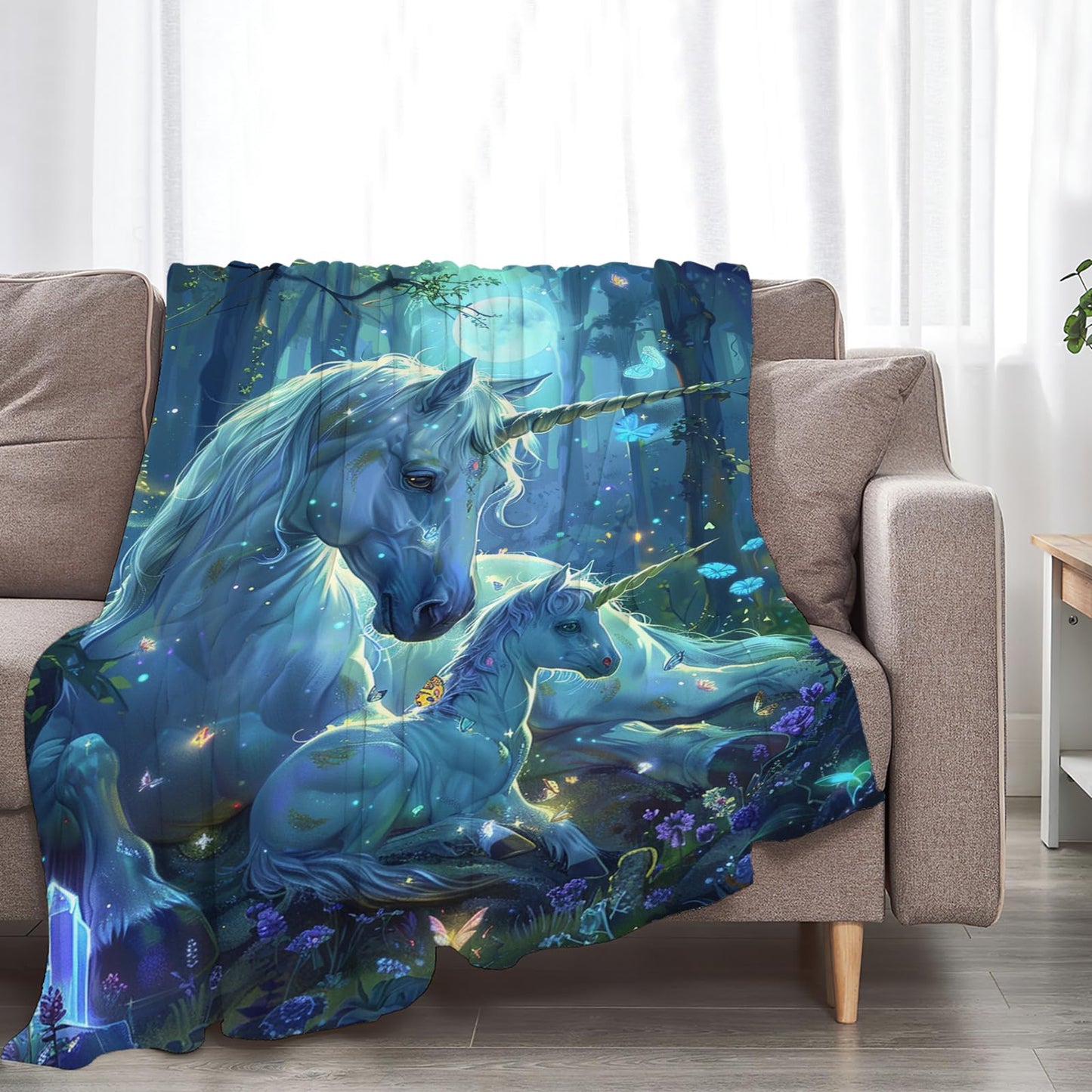 Tijuboni Unicorn Throw Blanket Unicorn Gifts for Girls Women Boys Men Kids Adults Soft Flannel Fleece Blanket for Couch Sofa Bed Home Decor 40"x50"