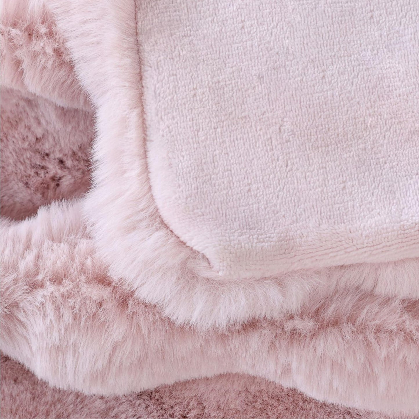 BlanketSolution Fluffy Pink Fuzzy Throw Blankets for Sofa Bedroom Living Room Faux Fur Rabbit 60x80 Decorative Cozy Throw Blanket for Couch Apartment Decor 860 GSM