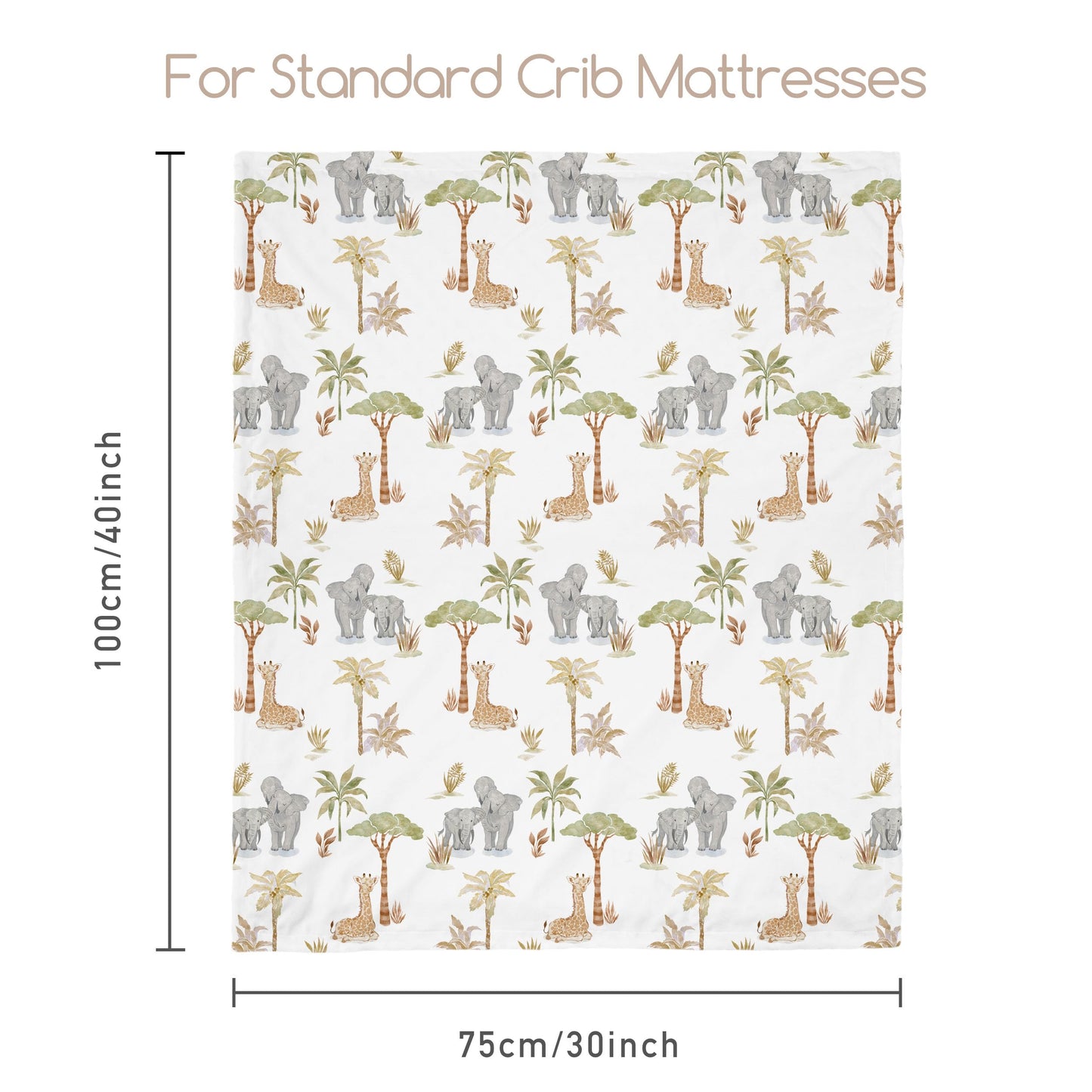 CIVARUA KIDS Baby Blankets for Boys Girls, Super Soft Nursery Minky Blanket Neutral with Print Brown Savanna Elephant and Cozy Raised Dotted Fleece Backing, 30 x 40 Inch Double Layer Bed Throws