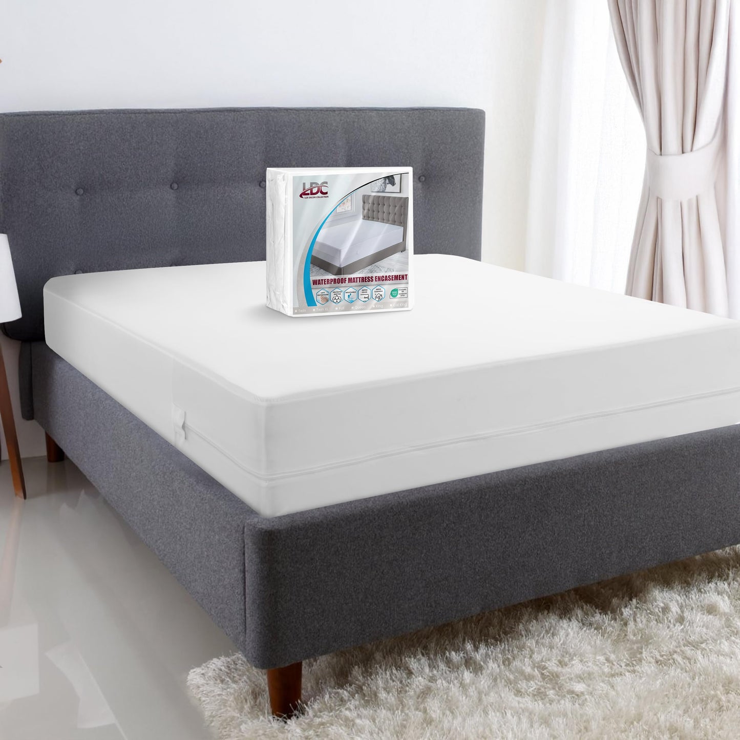 LUX Décor King Zippered Mattress Encasement - Bed Bug Proof, 100% Waterproof Mattress Protector - 14 Inches Deep All Sided Cover, Noiseless - 78X80