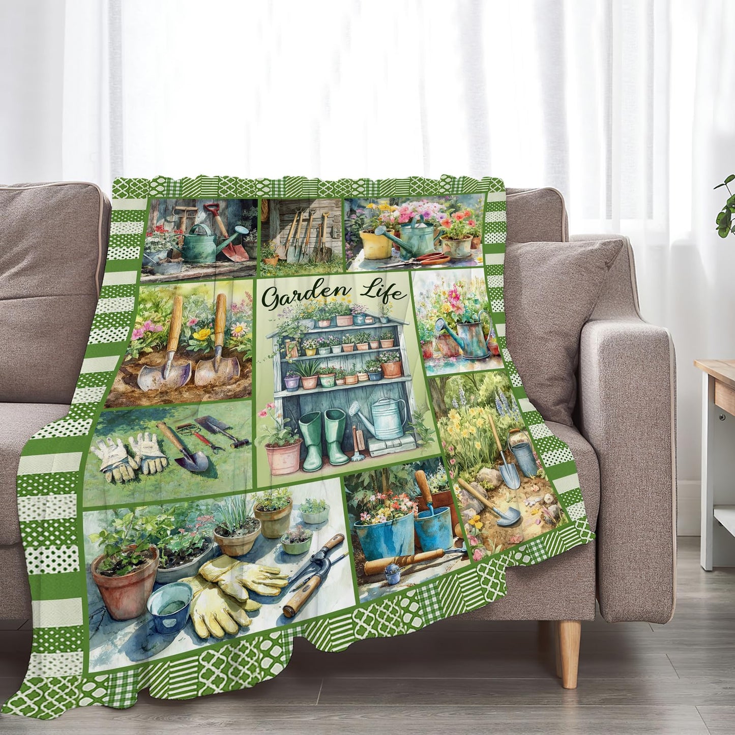 Plant Gardening Blanket Soft Fuzzy Fleece Plants Flower Garden Life Blankets Decor Cozy Warm Plush Flannel Blanket Gifts for Boys Girls Men Women Home Chair Sofa Couch Bed 50"X40"