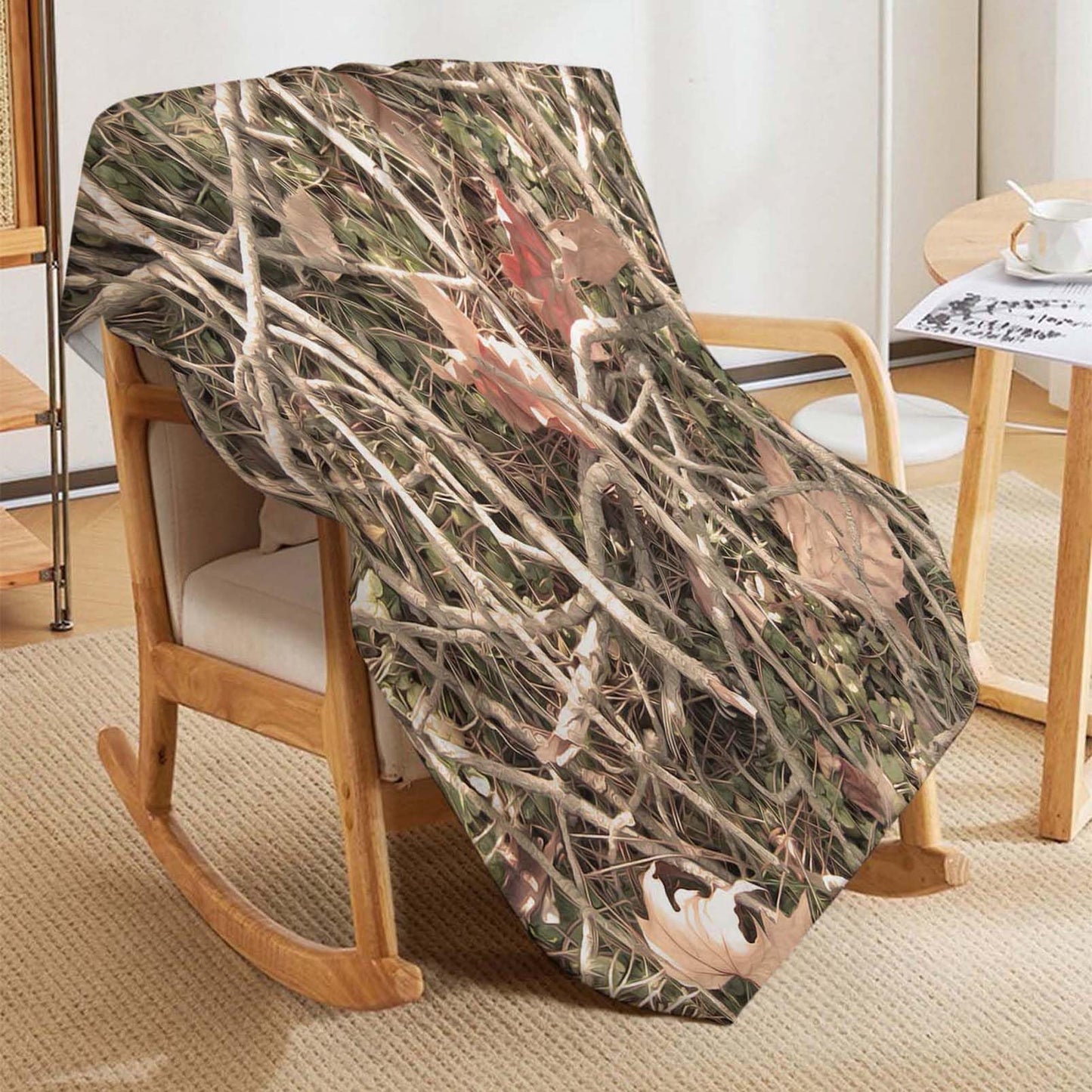 Throw Blanket 60x80 Inch,Camouflage Camo Forest Cozy Soft Lightweight Fuzzy Flannel Blanket 80x60 Inch Suitable for Couch Bed Sofa Living Room in All Seasons