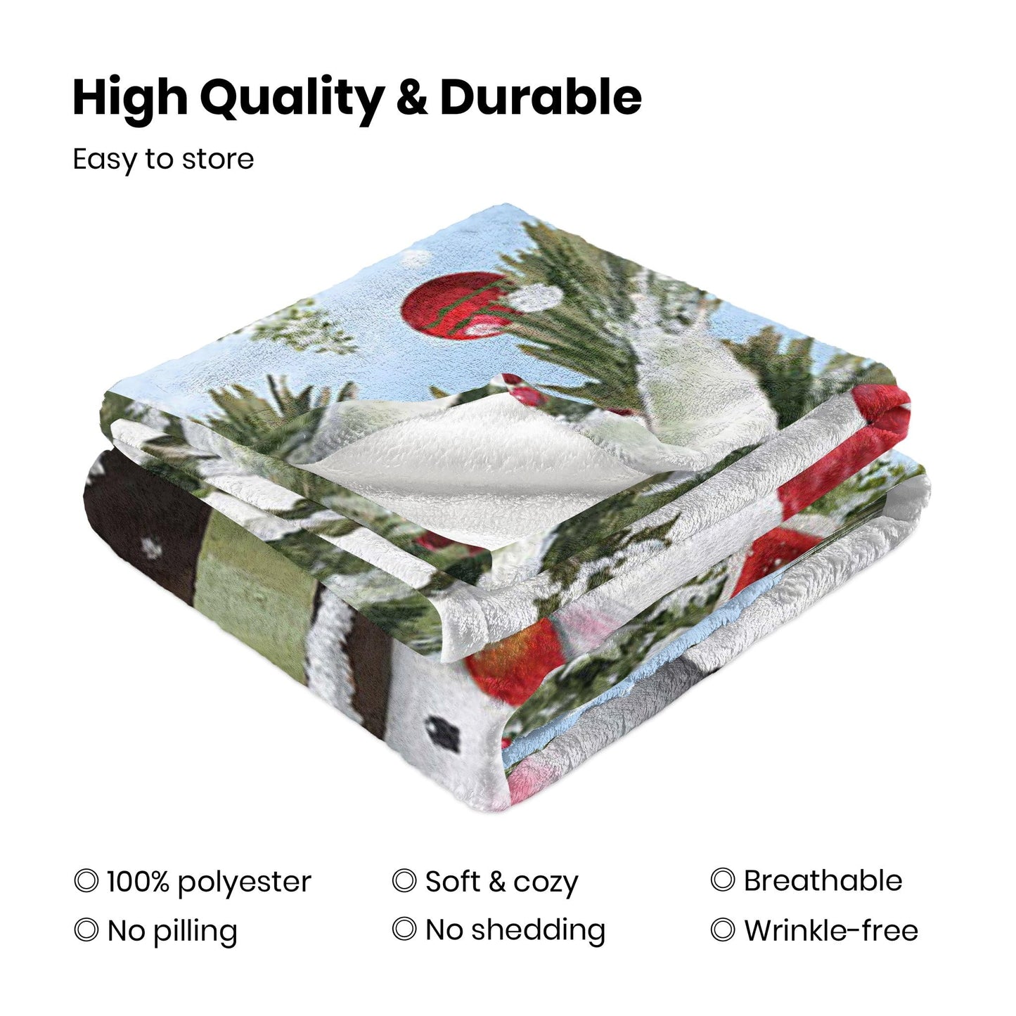 Christmas Fleece Blanket for Bed, Snowman and Birds Flannel Throw Blanket for Kids and Adults - Super Soft Plush Snowman Blanket Throw Plush Blanket for Snow Lovers 50X60 Inches