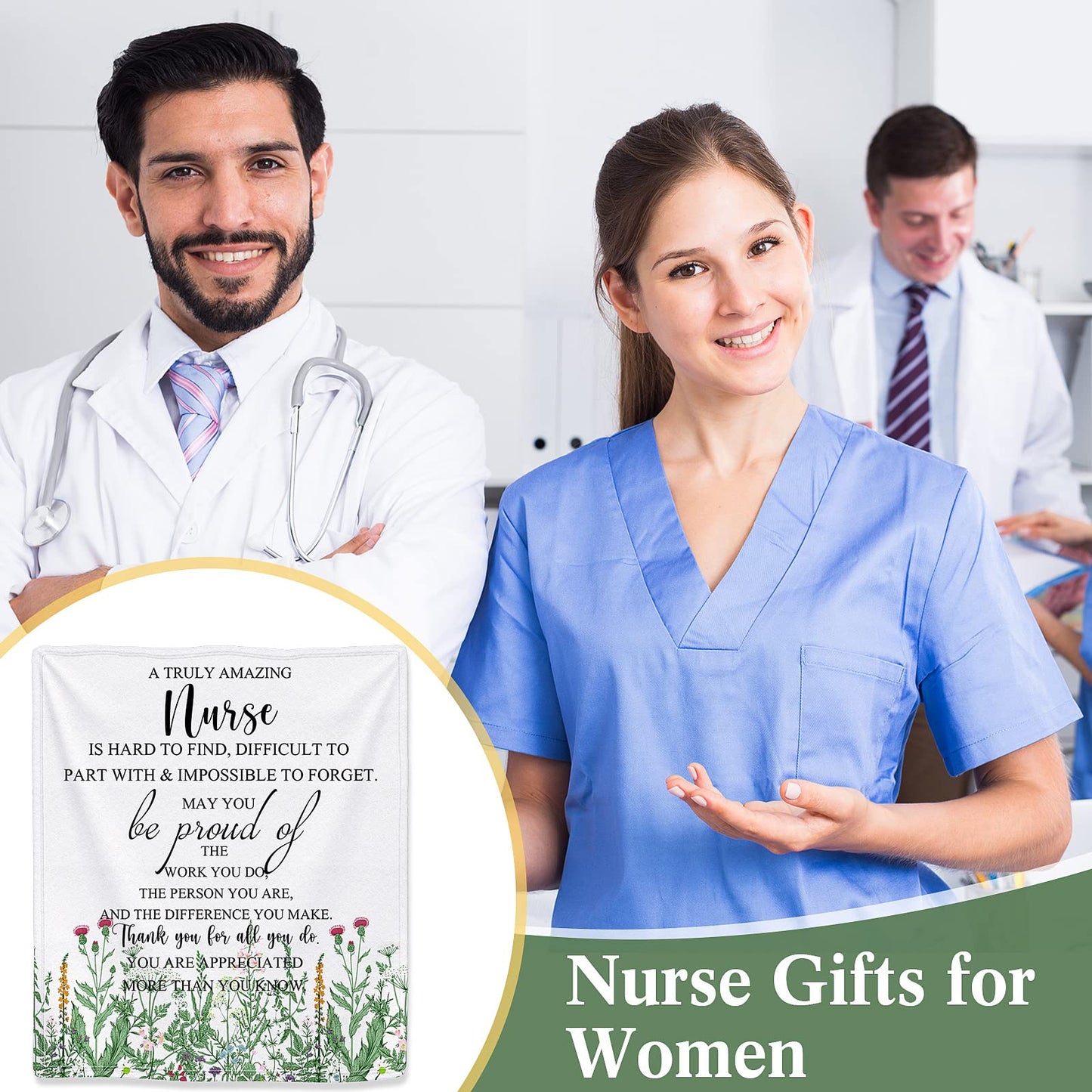Boyiee Nurse Blanket for Women Soft Throw Blanket Microfiber Polyester Flannel Nurse Appreciation Gifts for Nurses Medical Assistant Week Rn Practitioner Gift