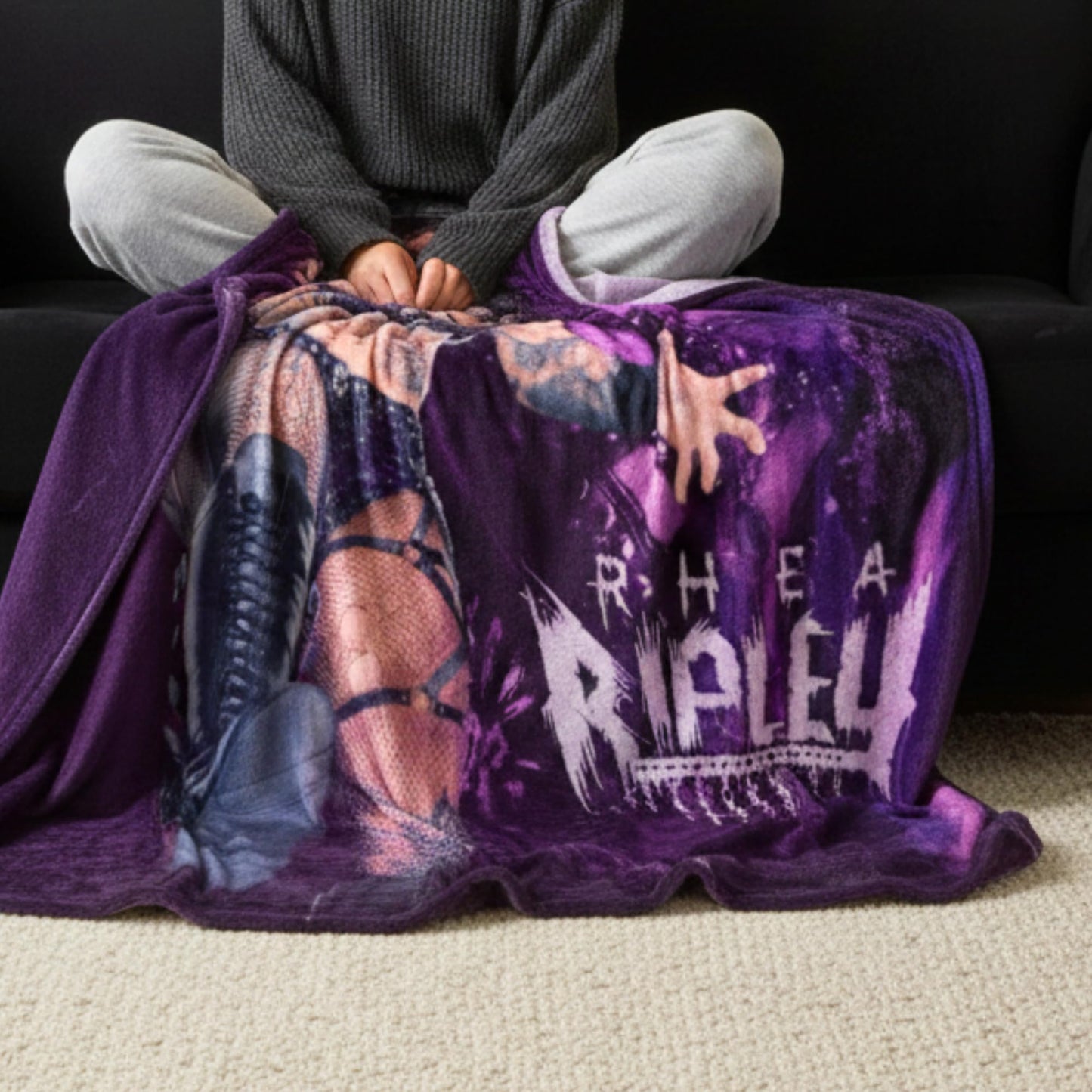 WWE Rhea Ripley Main Event Champions Bedding Super Soft Throw Blanket, 46 in x 60 in, (Official Licensed Product) By Franco Collectibles