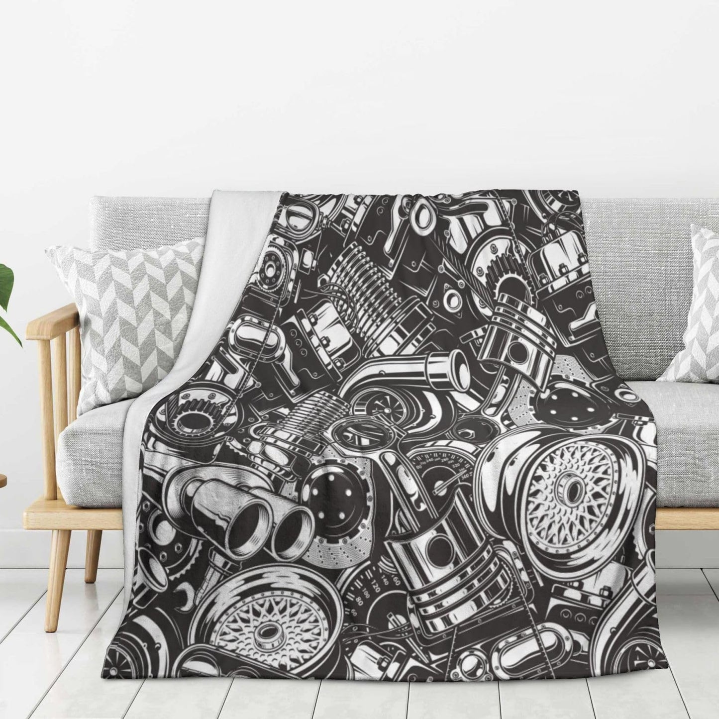 Automobile Car Parts Blankets for Mens Womens Boys Girls Gifts 50X40 Inches Ultra-Soft Warm Lightweight Bedding Throw for Bed, Sofa, Couch