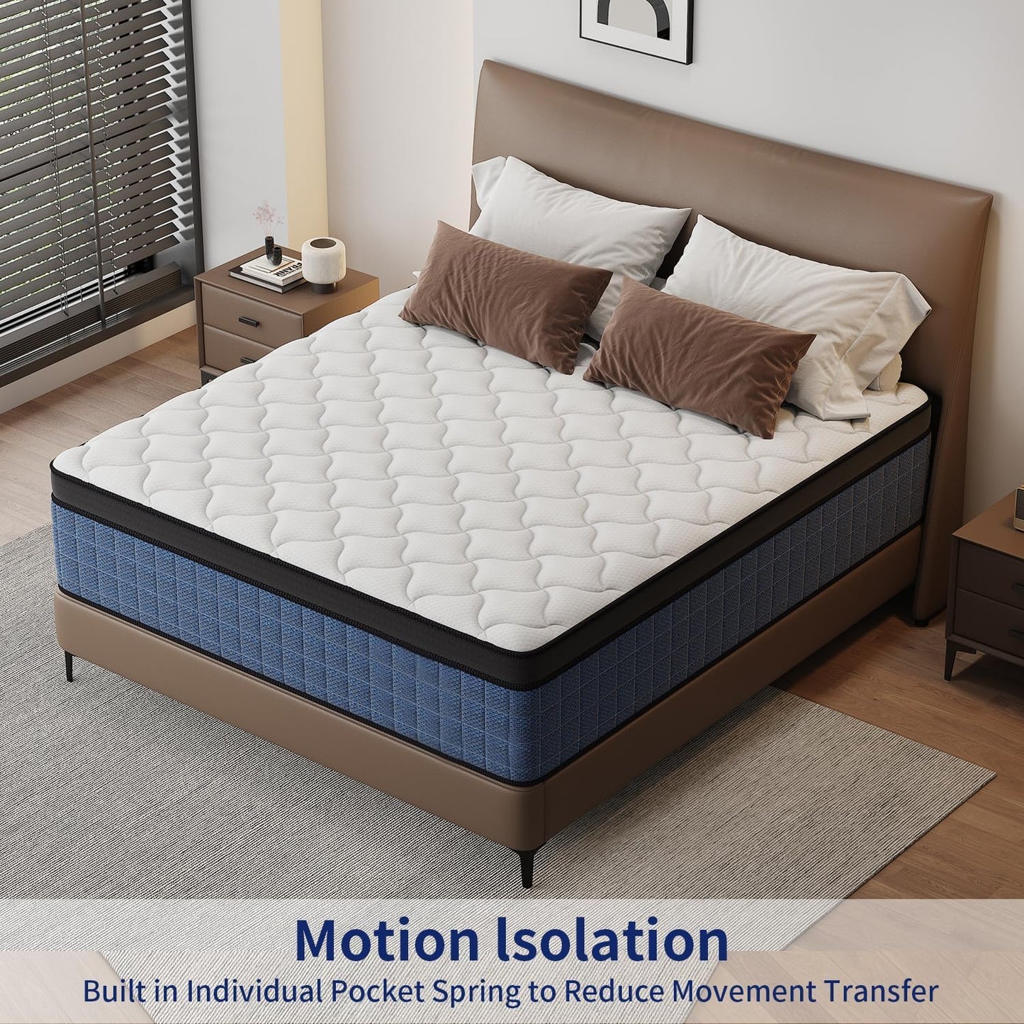 NHNHPO 12 Inch Queen Mattress,Queen Size Mattress in a Box,Gel Memory Foam Hybrid Mattresses with Pocket Springs for Motion Isolation,Pressure Relief,Medium Firm,Back & Lumbar Support,365-Night Trial