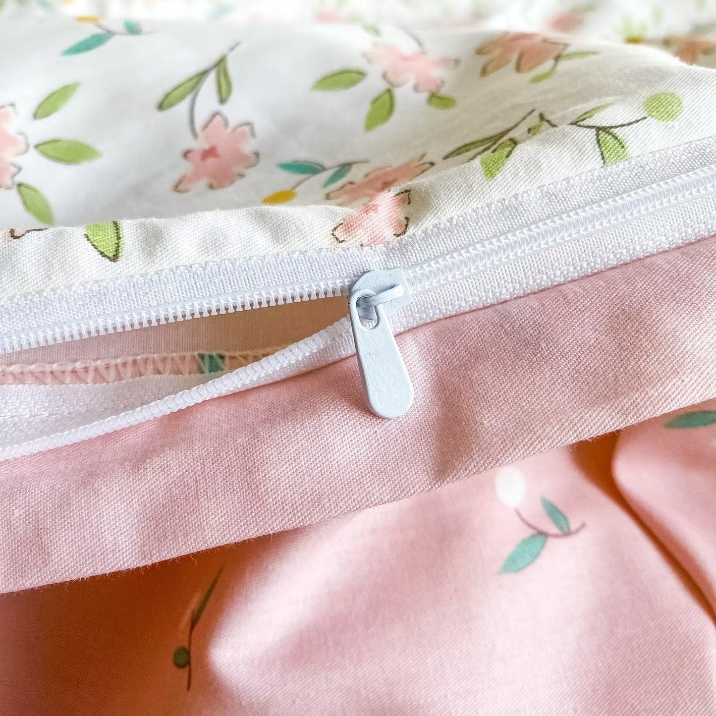 BuLuTu Pink Floral Duvet Cover Queen 100% Cotton Duvet Covers Set Full Size Women Teen Girls Apricot Blossom Pink Flowers Reversible Twin Comforter Cover Garden Style Bedding Set,Zipper,Easy Care