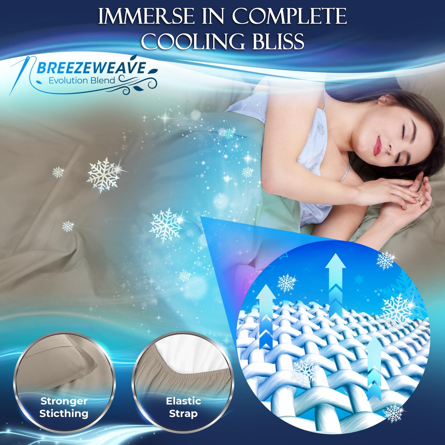 DECOLURE Cooling Sheets Full Set 4pcs - Luxurious & Ultra-Soft Full Size Cooling Sheets for Hot Sleepers - Comfortable Bamboo Viscose Microfiber Full Cooling Bed Sheets w/Deep Pockets (Beige)