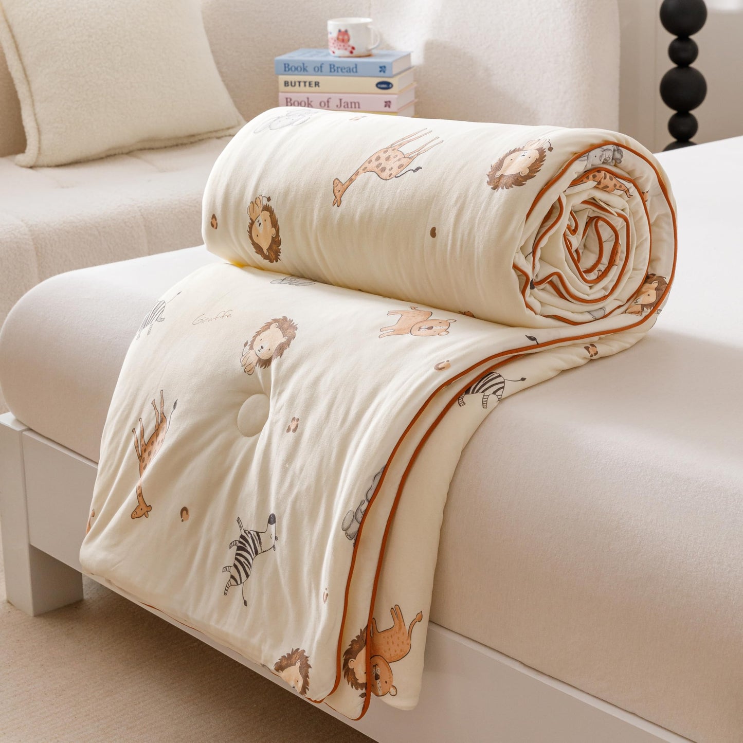 MorroMorn Toddler Bedding Set, Super Soft Baby Blanket Neutral Toddler Comforter Sets - 2 PCS Bed Set with Pillowcase Lightweight Breathable for Girls Boys Kids Infant Summer Spring Fall (Animals)