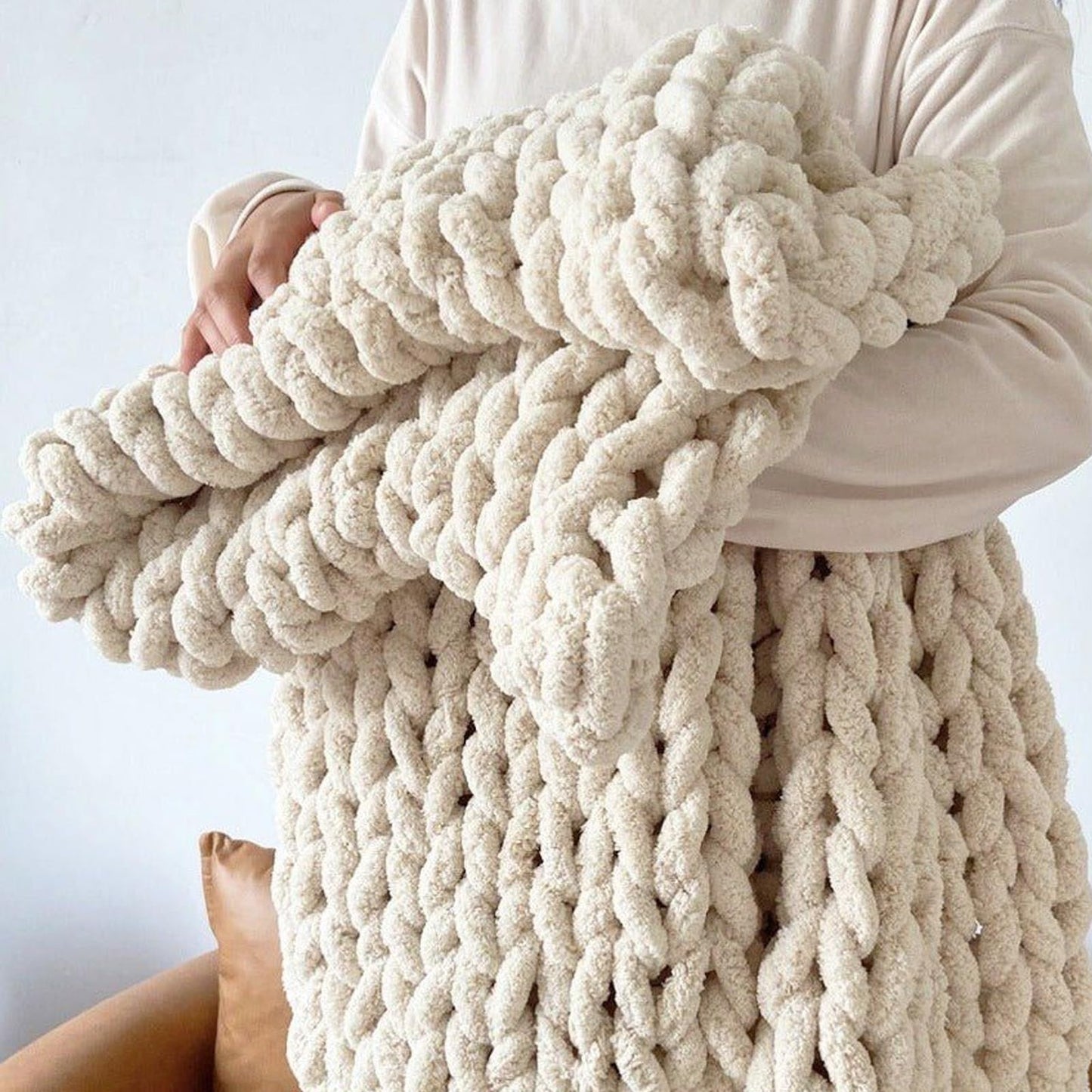 55" Chunky Blanket Loom: Adjustable Size Hand Knitting Yarn Chunky Loom for DIY Throw Blankets, No Needles Required,Beginner Friendly Yarn Craft, Ideal for DIY Beginners