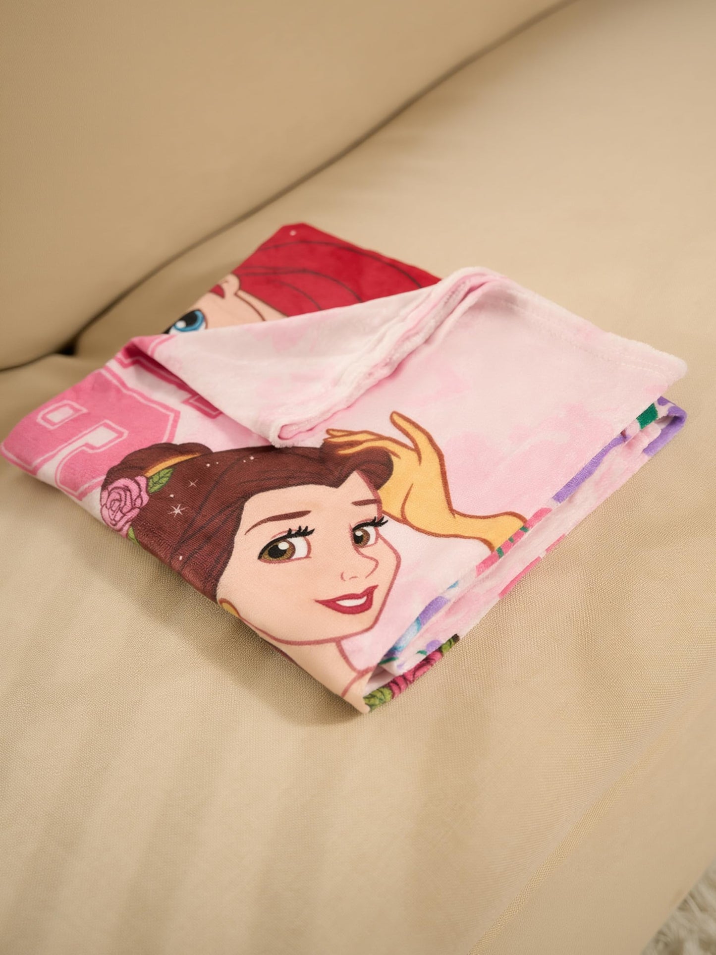 Northwest Disney Princesses Plush Throw Blanket, 46" x 60" Silk Touch Soft Fleece Blanket for Kids & Adults, Officially Licensed