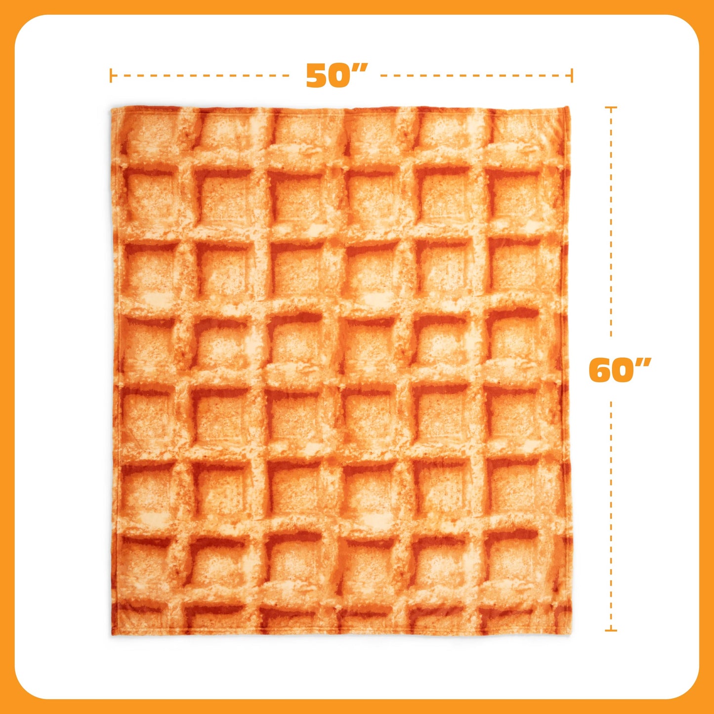 Cozy Concepts Co. Waffle Blanket by Relatable, Giant Breakfast Throw Blanket with Butter Square, Cozy Funny Gag Gift for Teens or Room Decor, 65” Soft Fleece Blanket